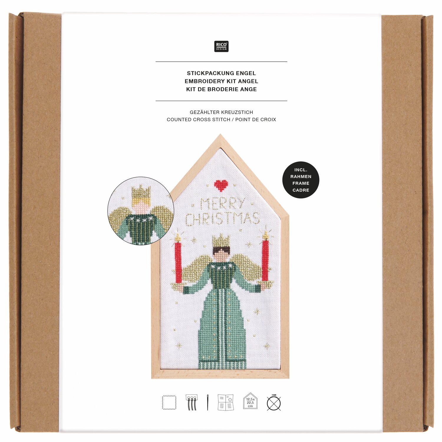 Stickpackung Engel 12,5x22,5cm von Rico Design