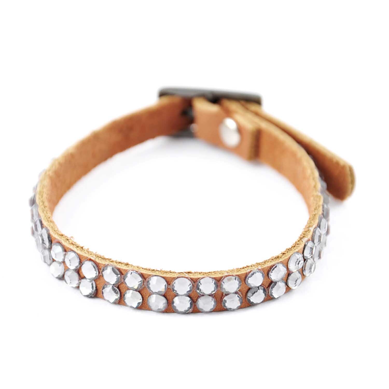 Strassarmband braun-grau 2reihig von Rico Design