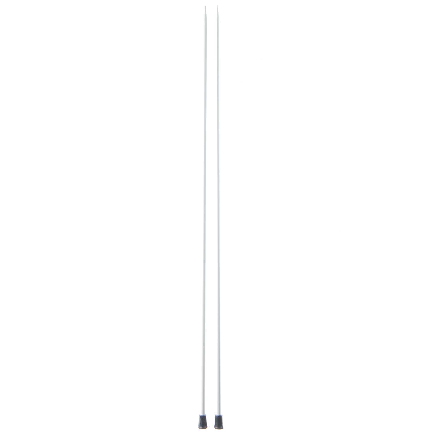 Jackenstricknadeln 35cm Aluminium von Rico Design, silberfarben, lang und schlank, ideal zum Stricken.