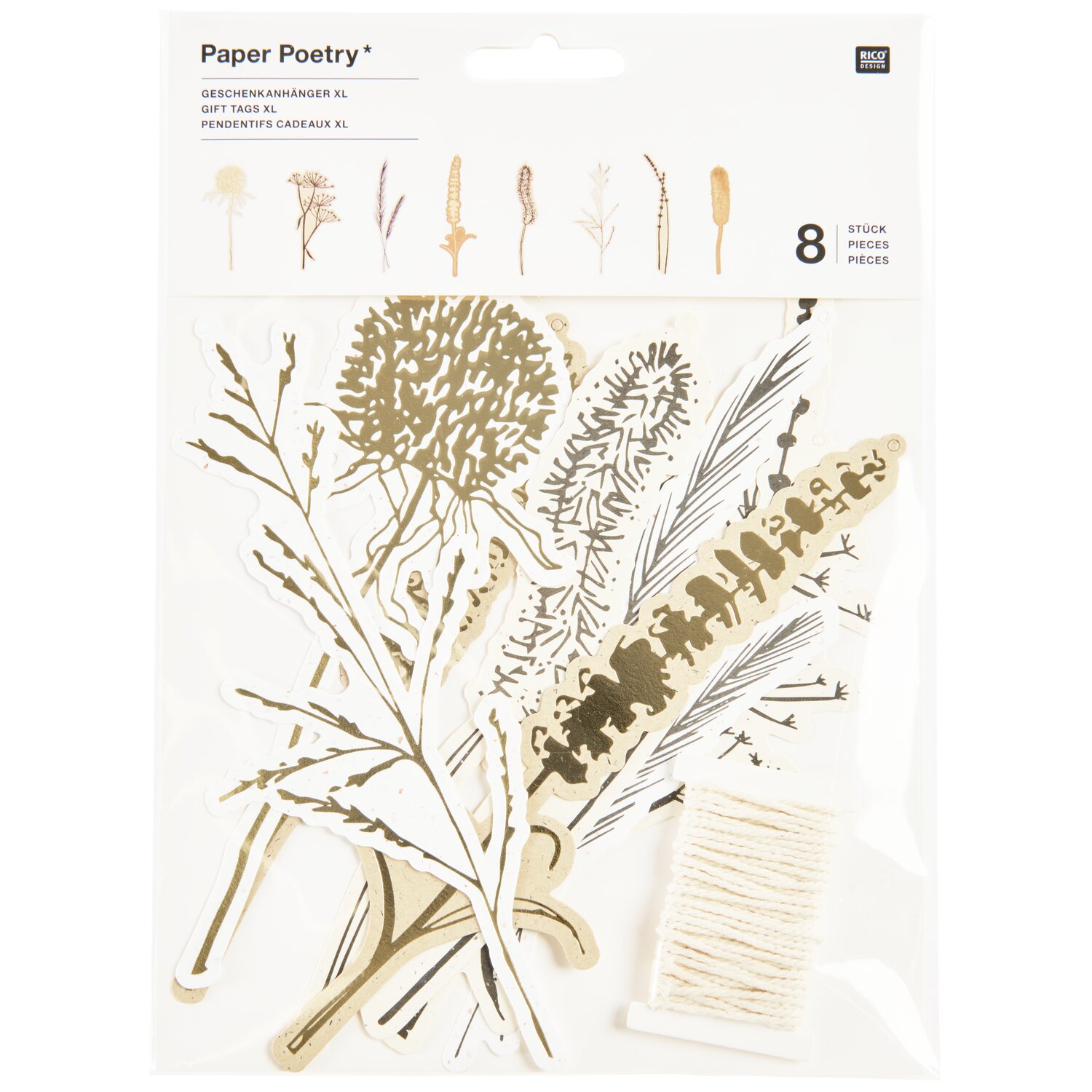 Paper Poetry Geschenkanhänger In the Meadow 8 Stück von Rico Design