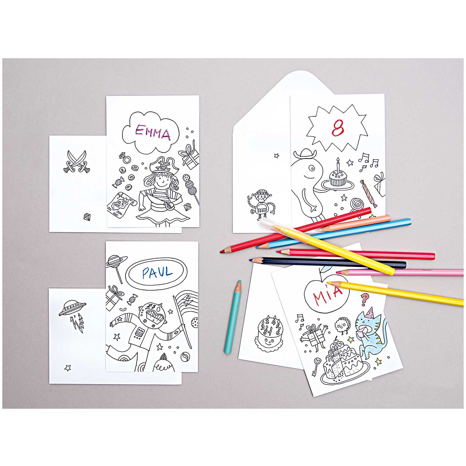 Paper Poetry Einladungskarten zum Ausmalen A6 Paper Poetry Einladungskarten zum Ausmalen A6