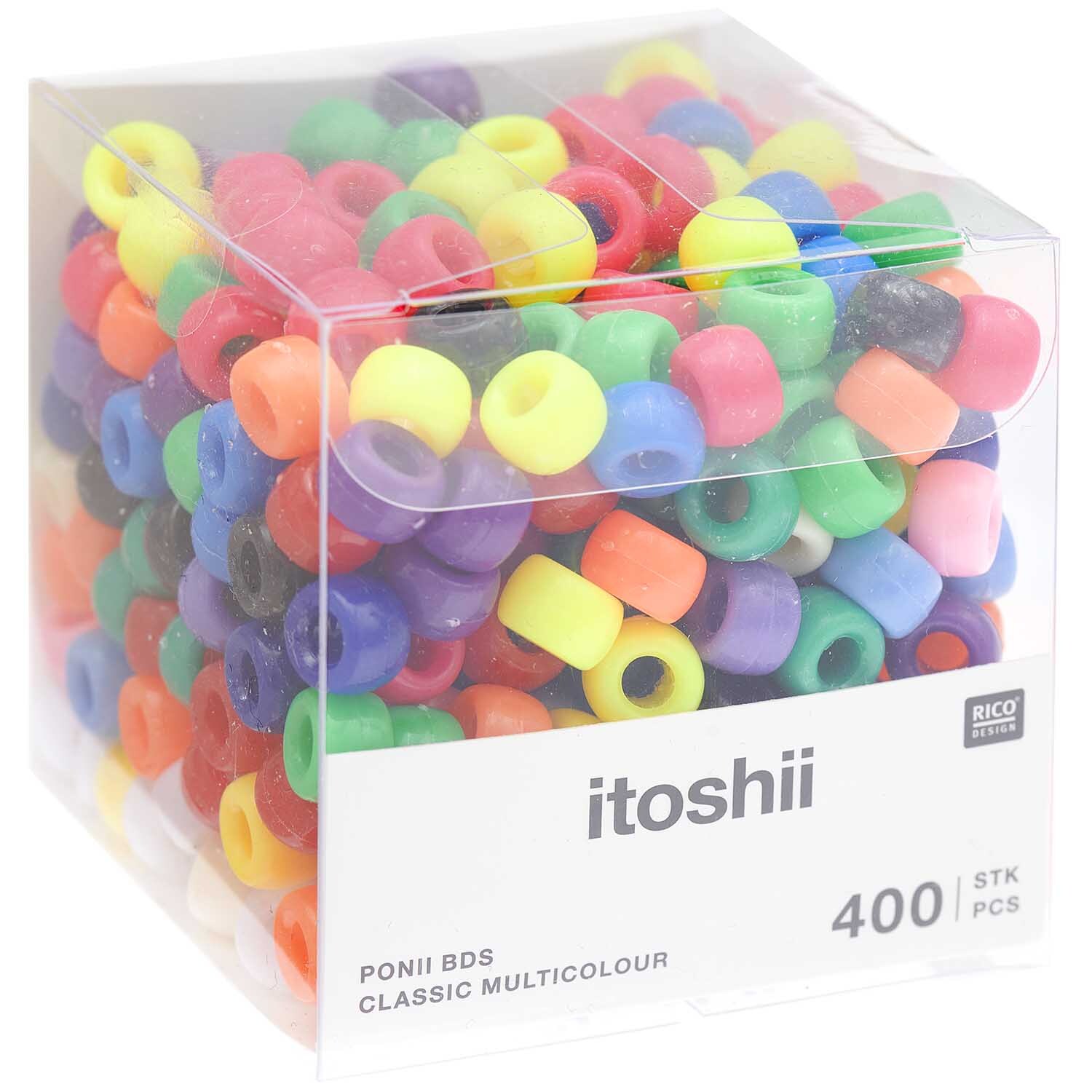 itoshii - Ponii Beads klassik bunt 9x6mm 400 Stück itoshii - Ponii Beads klassik bunt 9x6mm 400 Stück