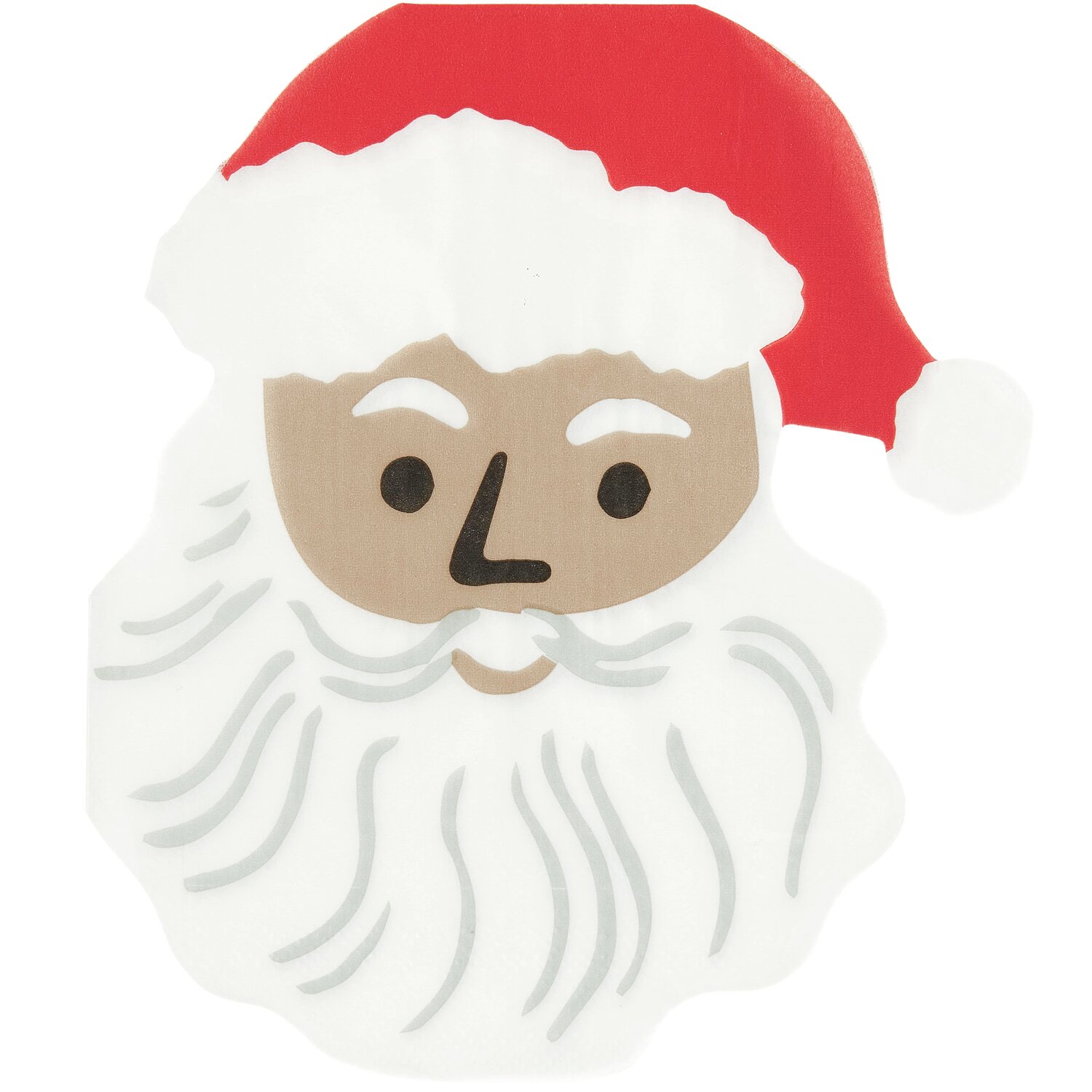 Servietten Weihnachtsmann von Rico Design, 20 Stück. Abgebildet ist ein fröhlicher Weihnachtsmann mit roter Mütze und weißem Bart.