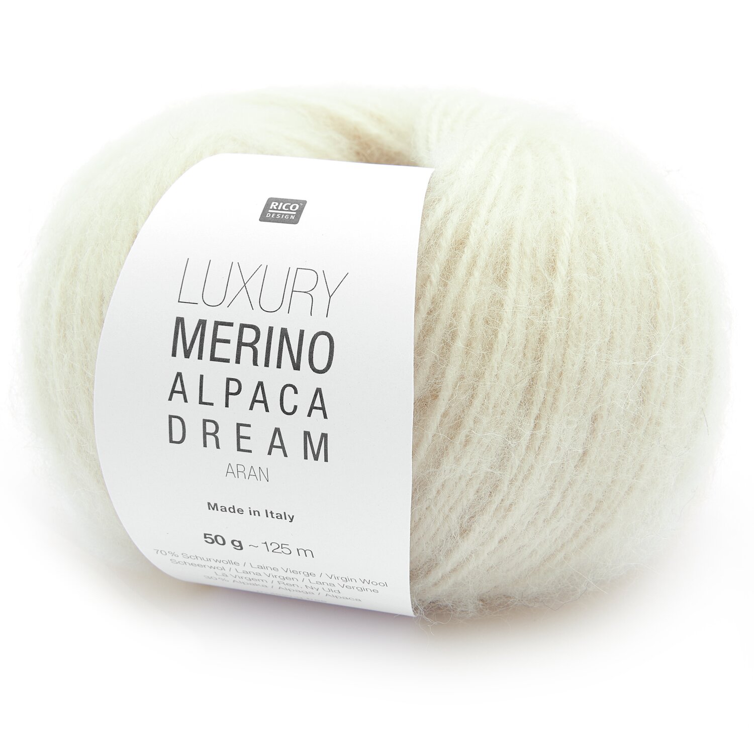 Luxury Merino Alpaca Dream aran 50g 125m Farbe Creme von Rico Design Luxury Merino Alpaca Dream aran 50g 125m Farbe Creme von Rico Design