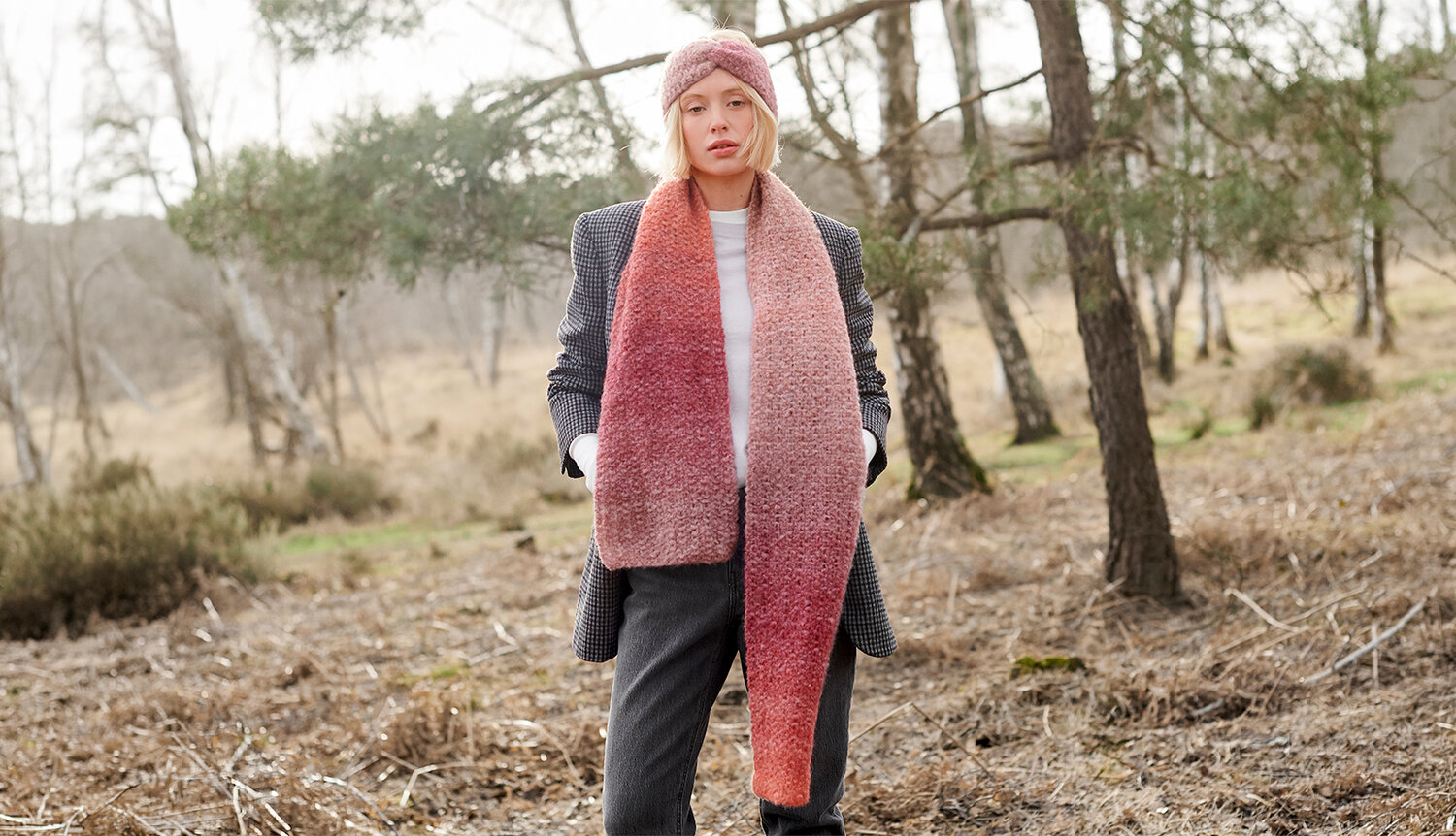 Strickanleitung Stirnband und Schal aus Fashion Alpaca Superfine Heavens Big Cloud