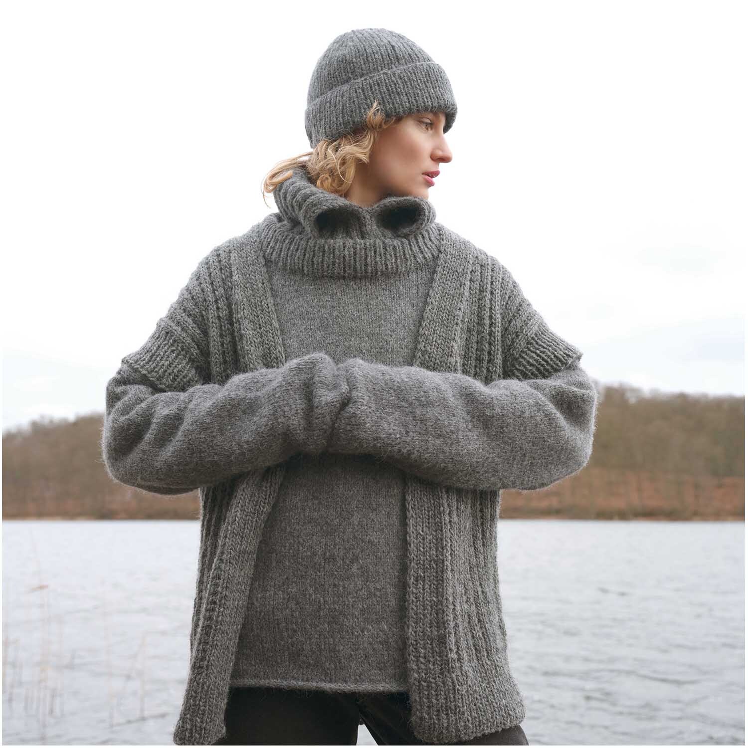 Strickset Kragen Modell 18 aus Luxury Knits Winter Special Anthrazit Strickset Kragen Modell 18 aus Luxury Knits Winter Special Anthrazit