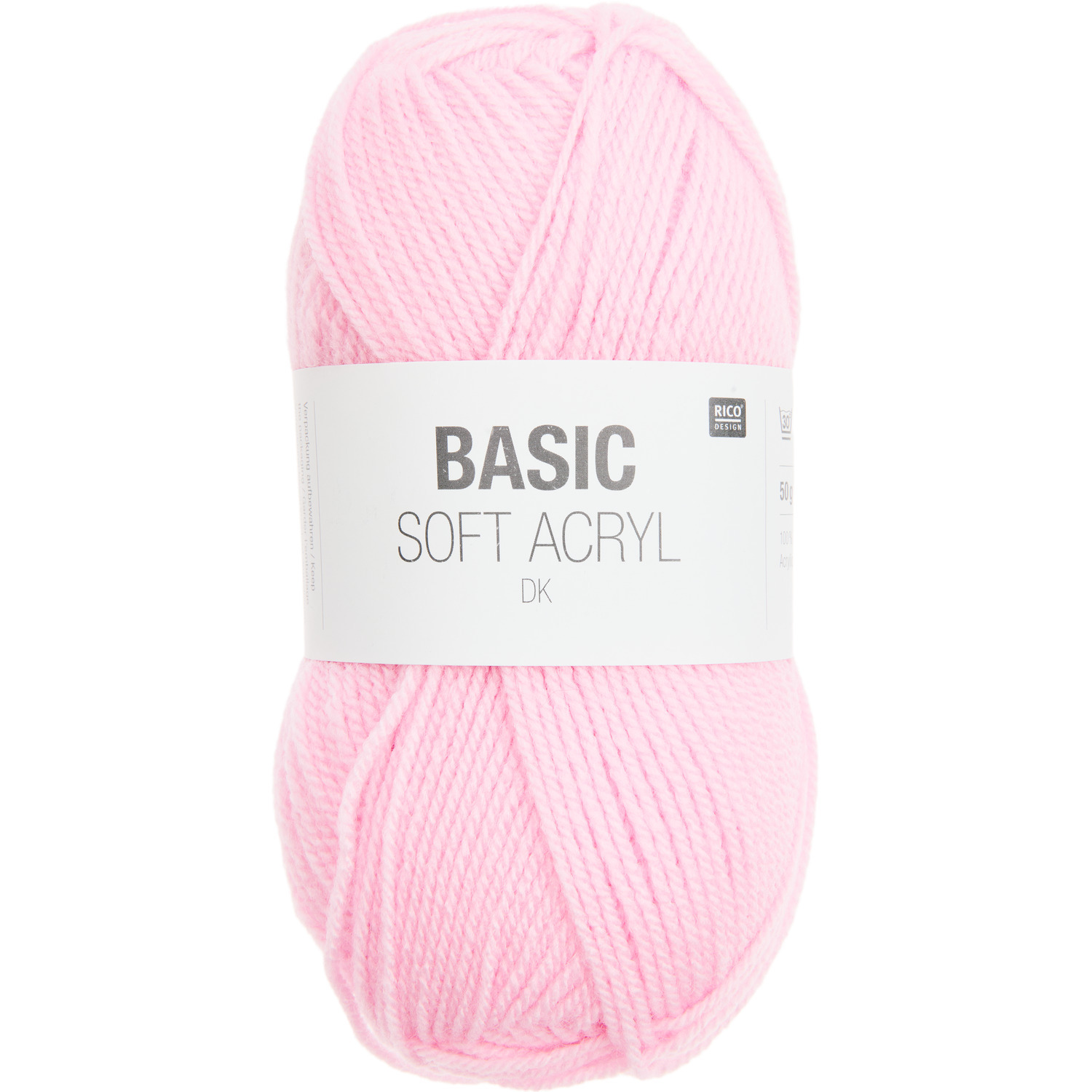 Basic Soft Acryl dk, rosa Garn von Rico Design, 50g 155m, ideal für Strick- und Häkelprojekte.