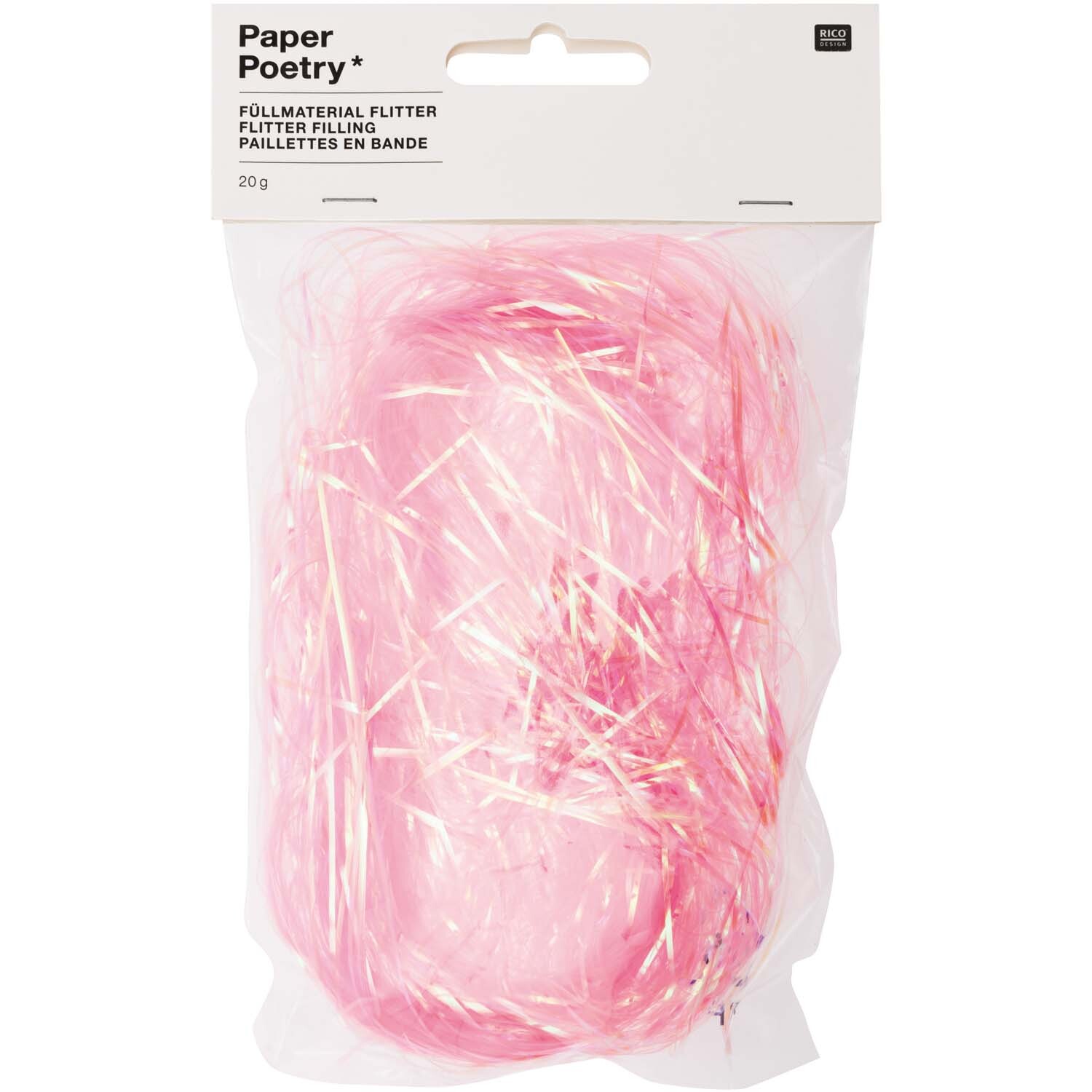 Paper Poetry Füllmaterial Flitter 20g Farbe Weiß von Rico Design