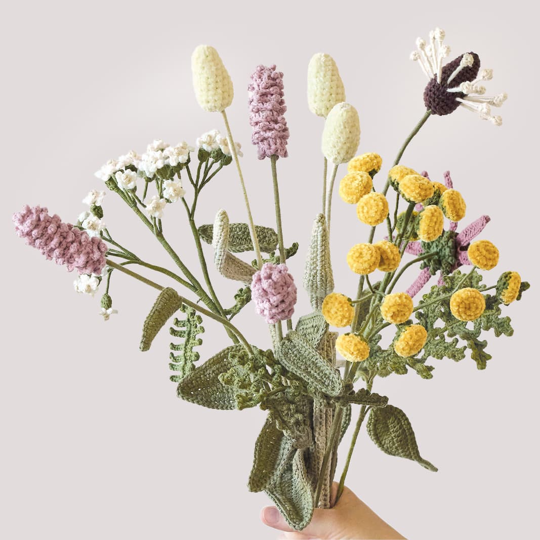 Gehäkelter Wiesenblumen-Strauß aus Ricorumi In The Meadow
