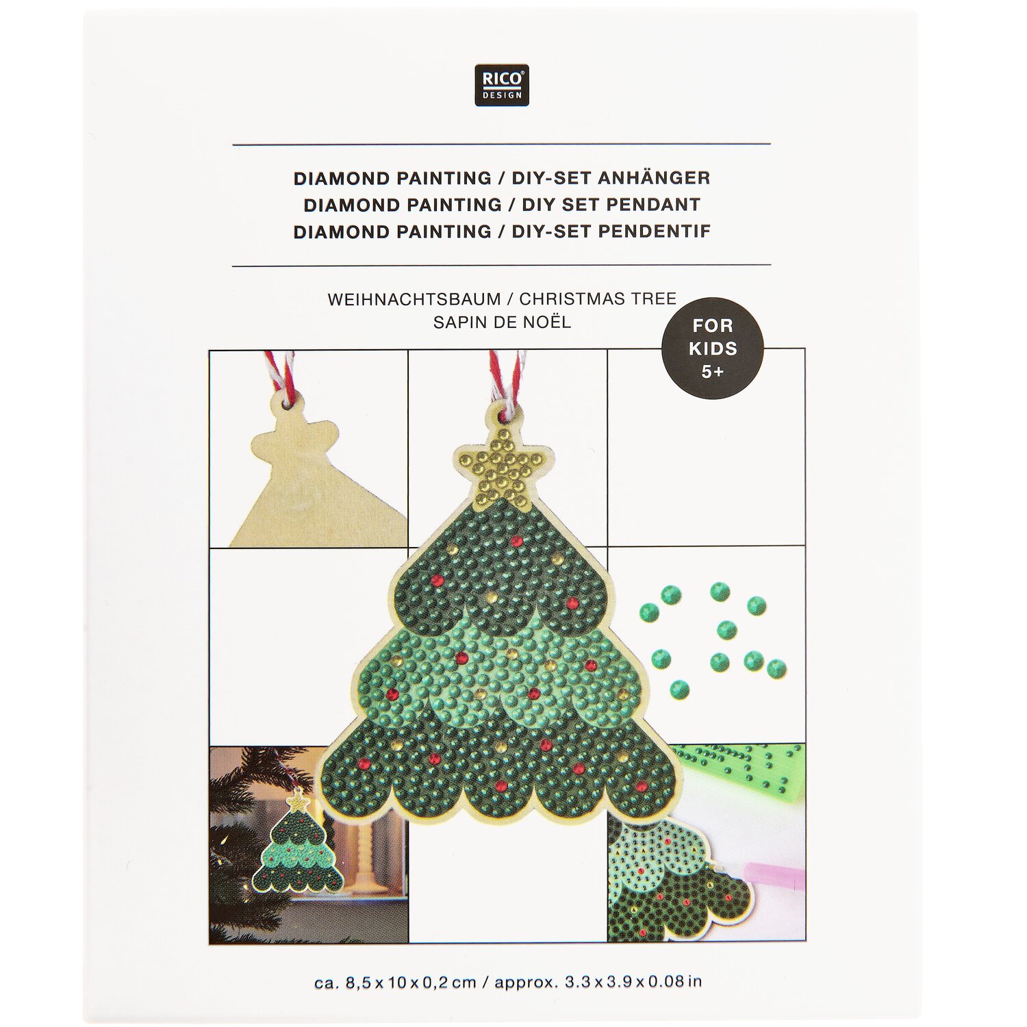 Diamond Painting DIY-Set Anhänger Weihnachtsbaum 9-teilig von Rico Design