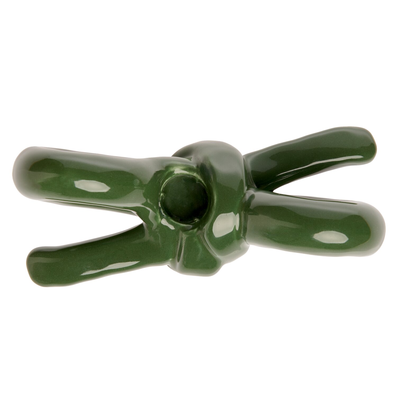 Keramik Kerzenhalter Schleife 18,2x6,6x7cm Farbe Grün von Rico Design