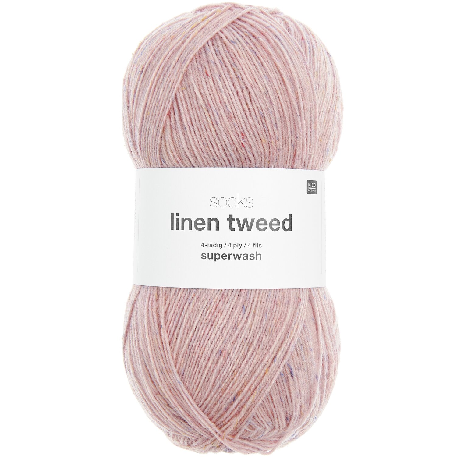 Socks Linen Tweed 4-fädig 100g 420m Farbe Rosa von Rico Design