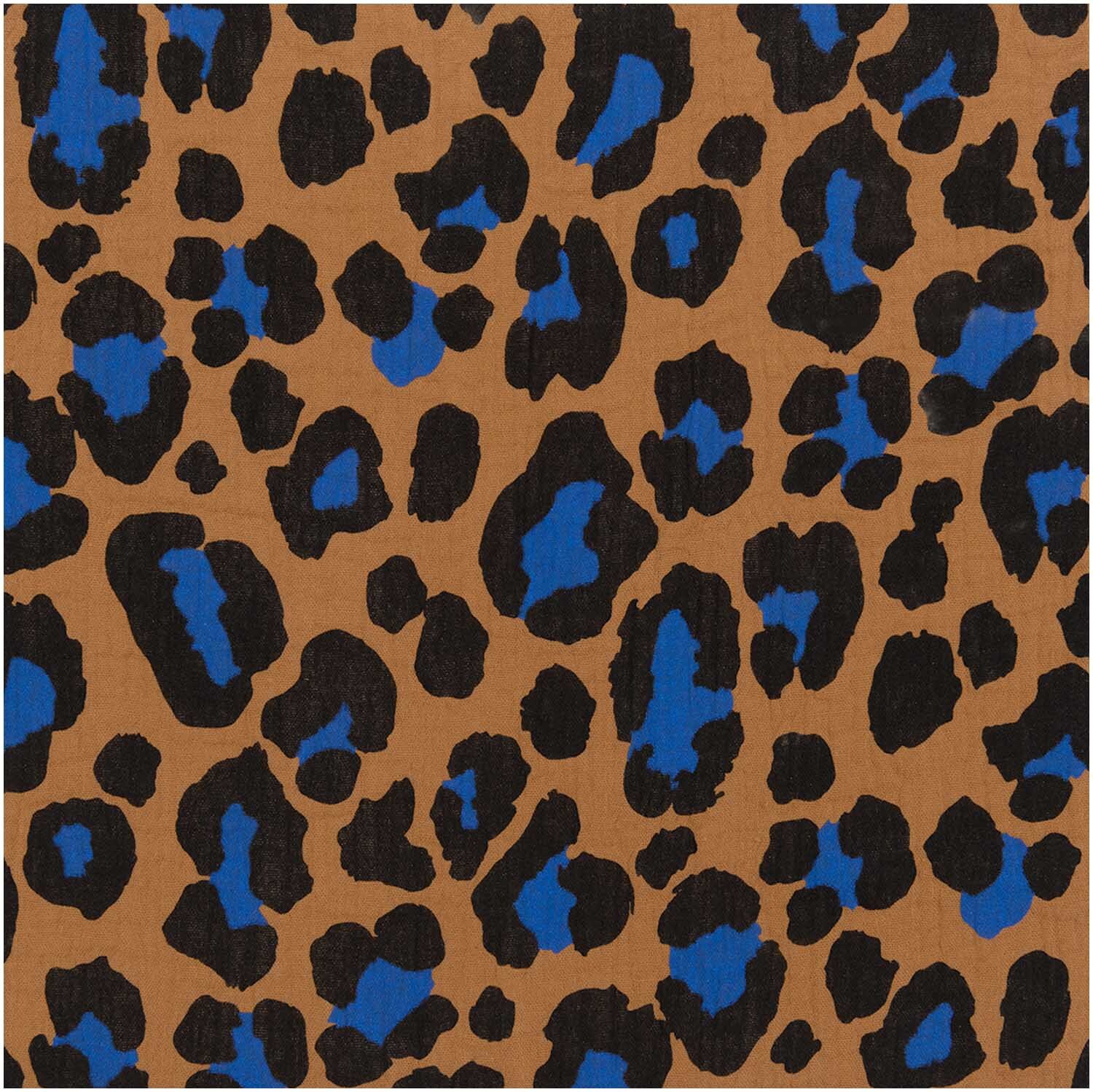 Stoffabschnitt Krinkelmusselin Acid Leo zimt 50x130cm von Rico Design