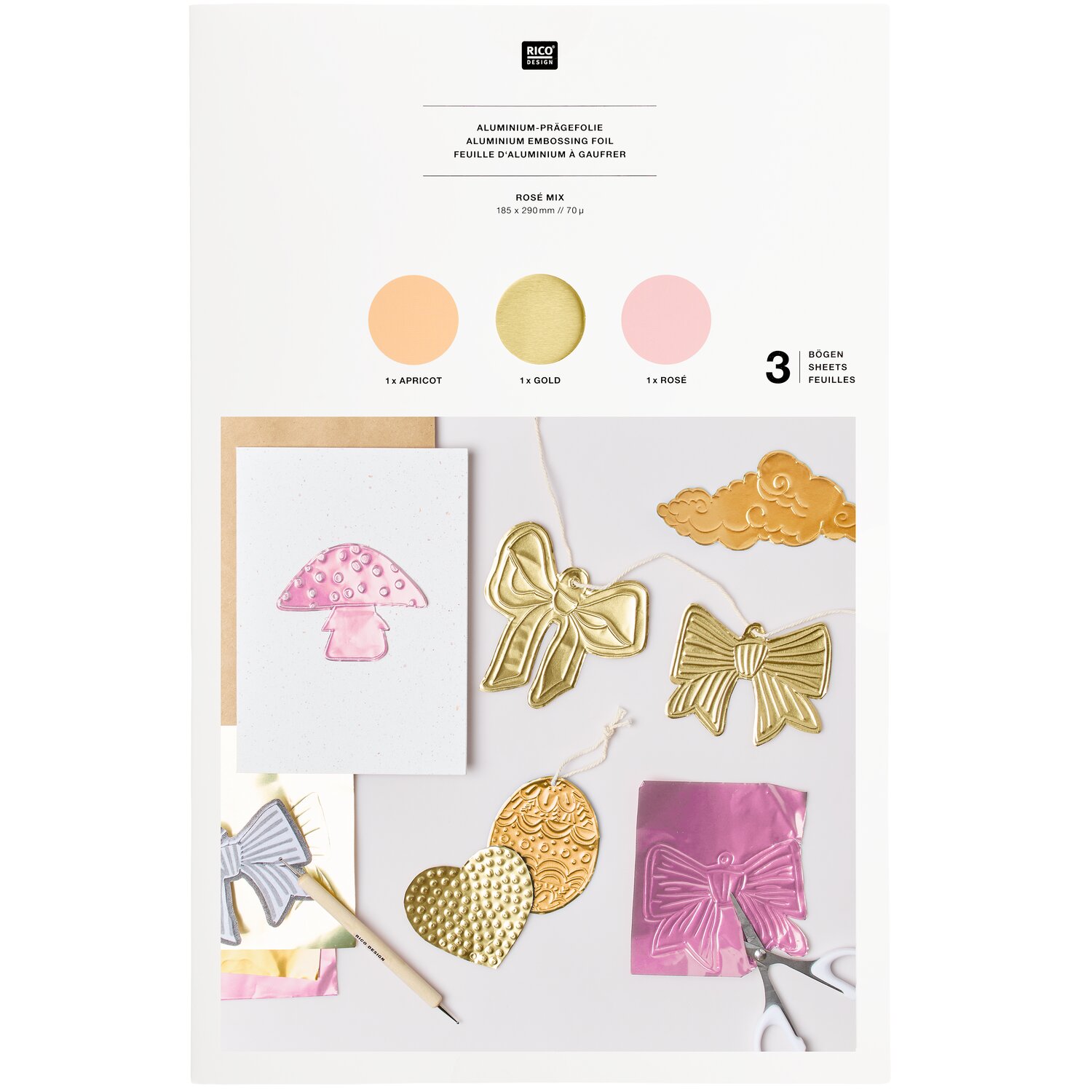Prägefolie Rosé Mix 18,5x29cm von Rico Design