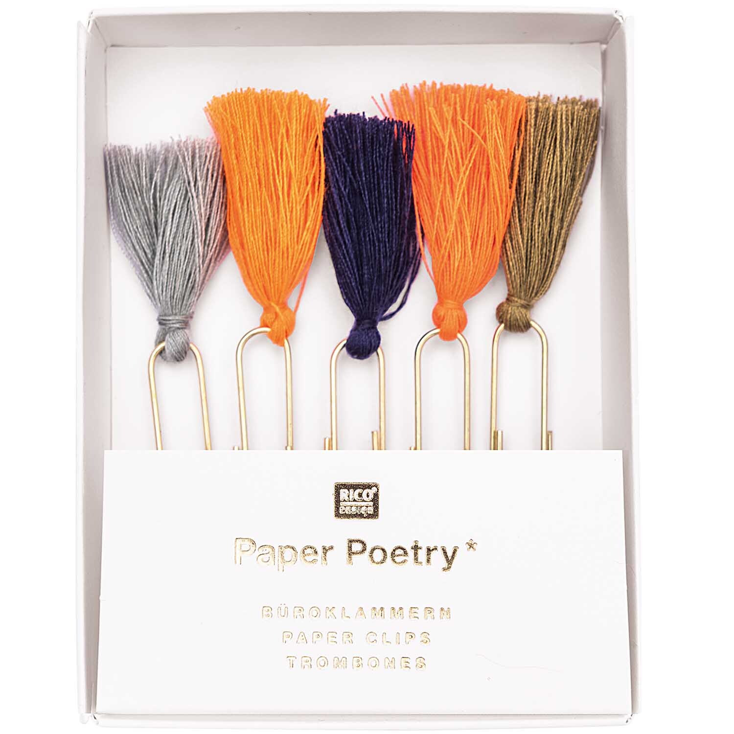 Paper Poetry Büroklammern mit Quasten 5cm 5 Stück Paper Poetry Büroklammern mit Quasten 5cm 5 Stück