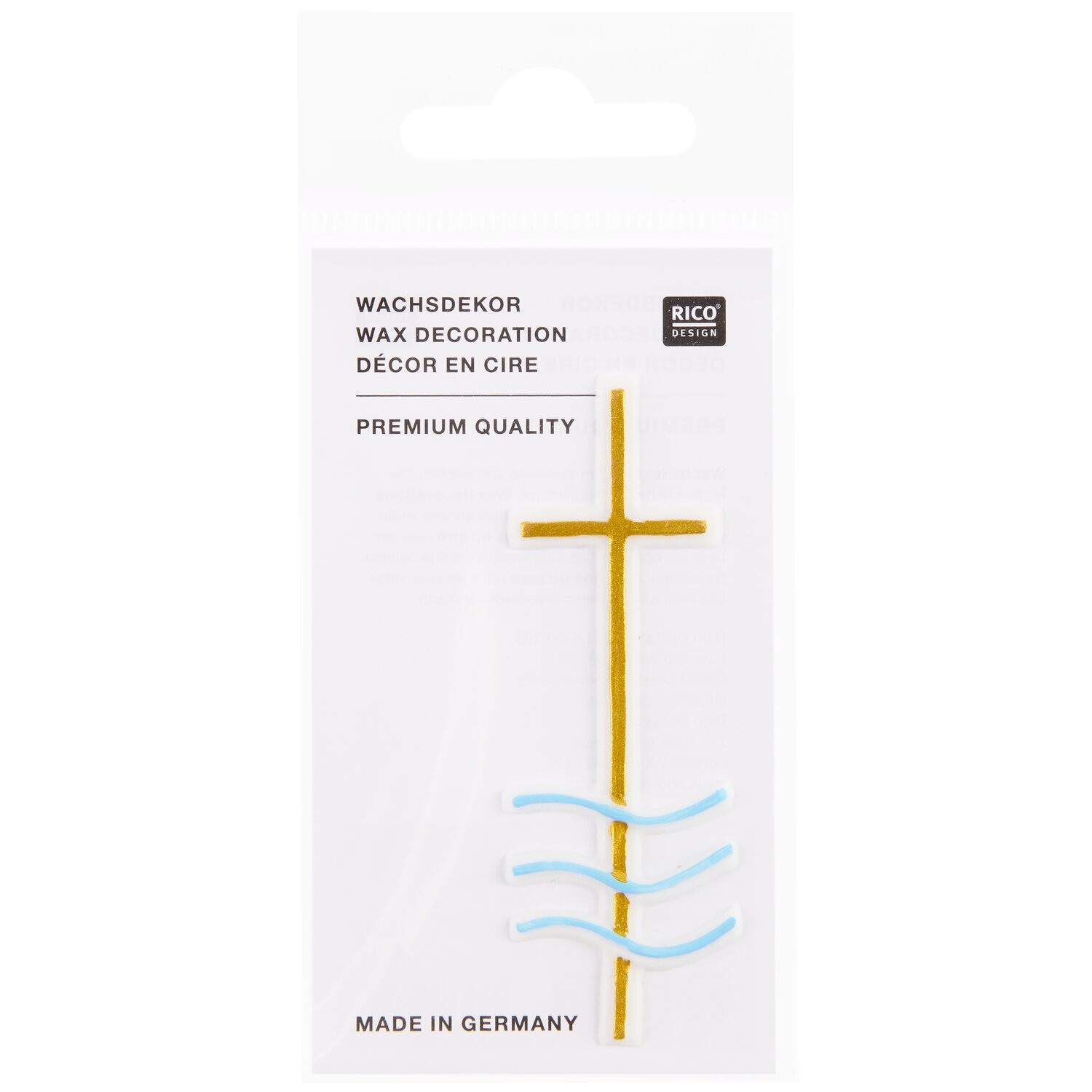 Wachsdekor Kreuz mit Wellen, gold von Rico Design