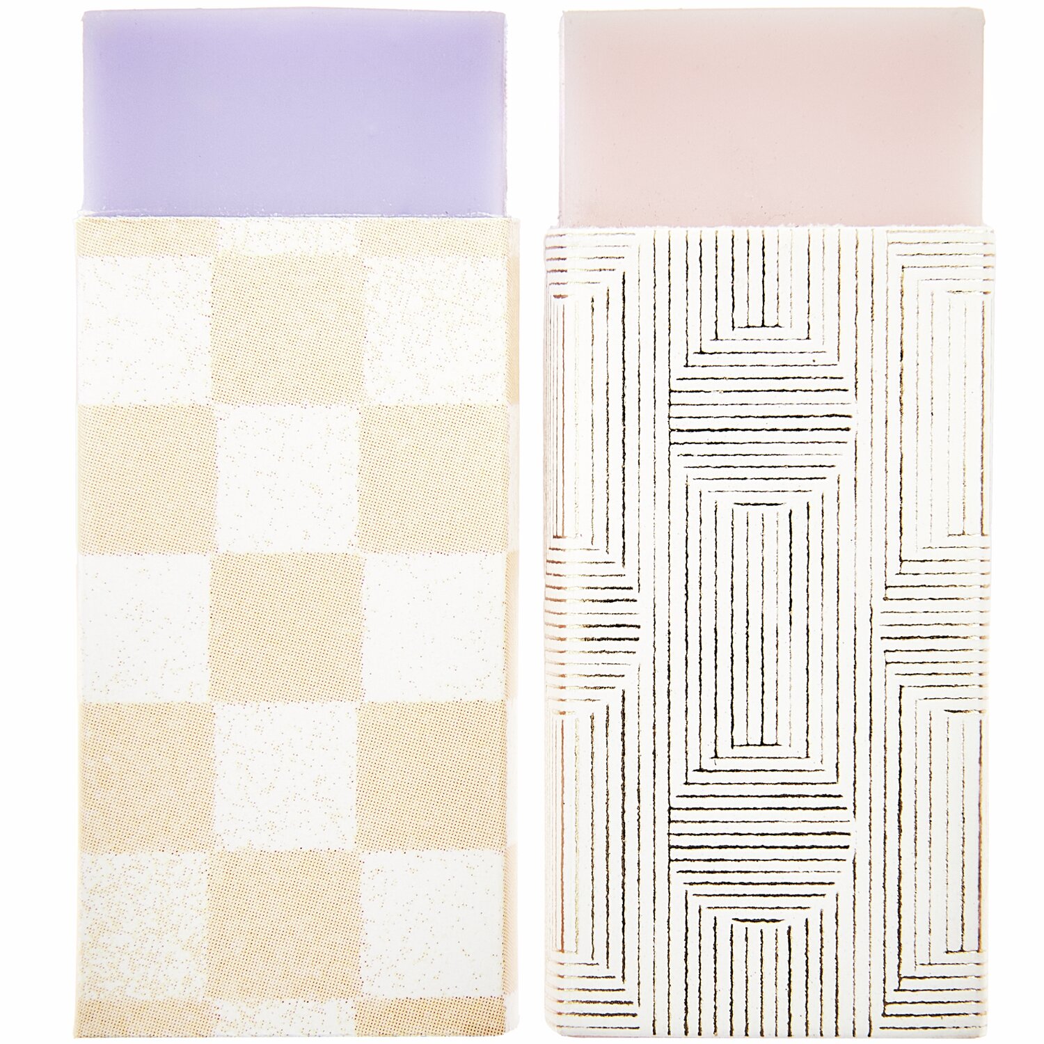 Paper Poetry Radiergummi Set Rosa/Lila 2 Stück 10x18x45mm von Rico Design