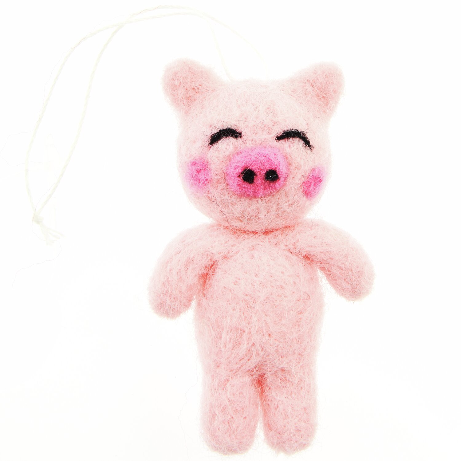 Aufhänger Filz-Schwein 3D Rosa: Niedliches, rosa Filz-Schwein von Rico Design, ideal als Dekoration.