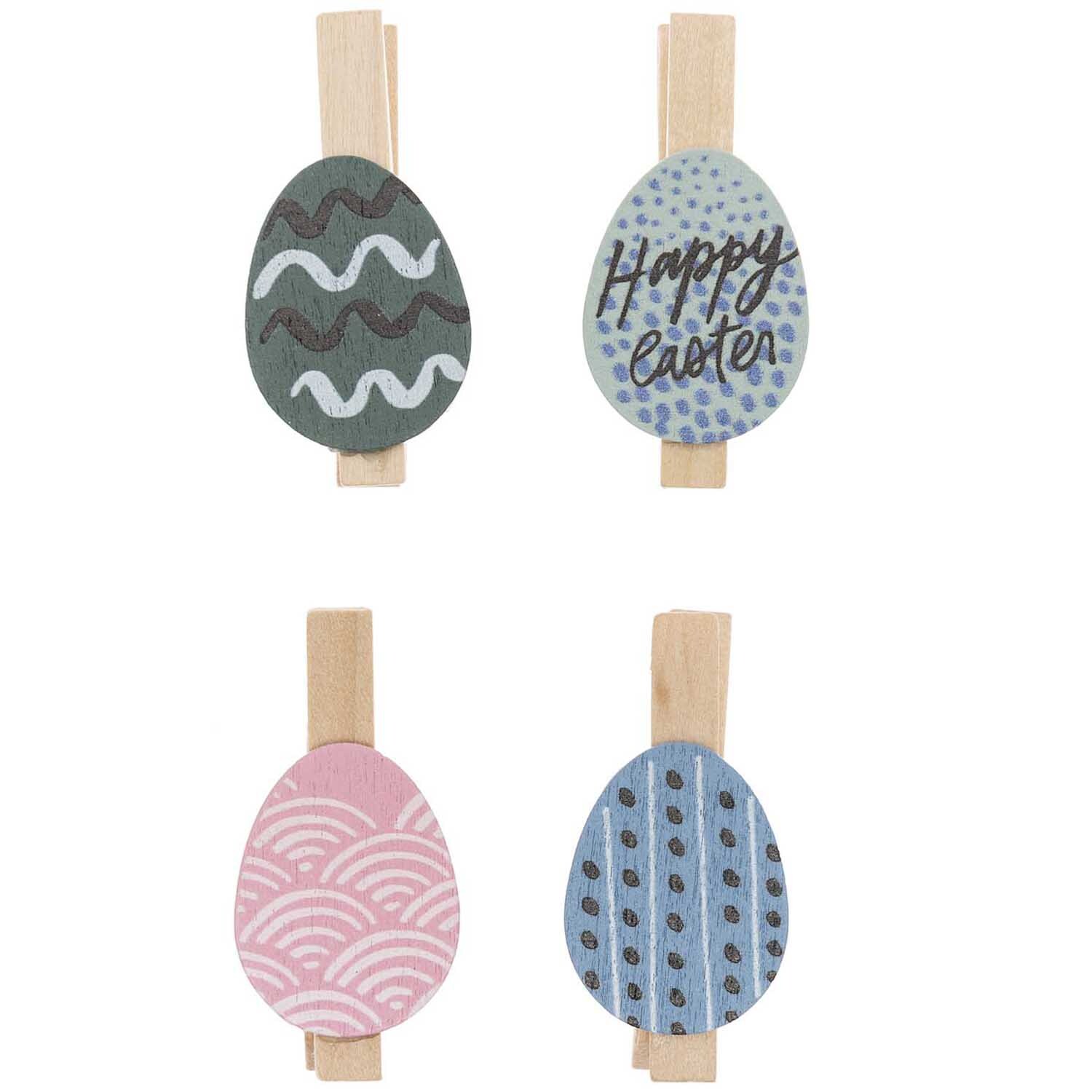 Dekoklammern Osterei Happy Easter 4 Stück Dekoklammern Osterei Happy Easter 4 Stück