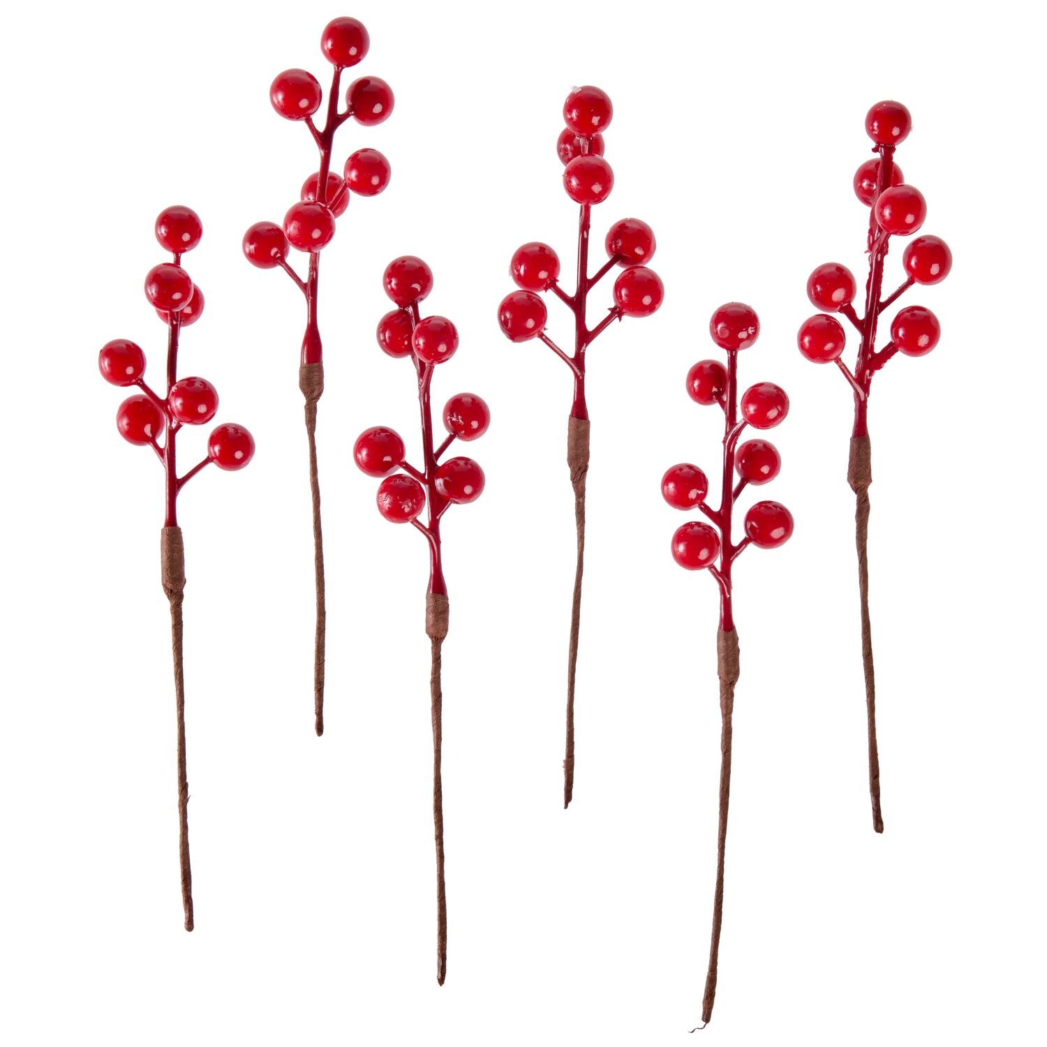 Beerenpick 14cm 6 Stück Farbe Rot von Rico Design