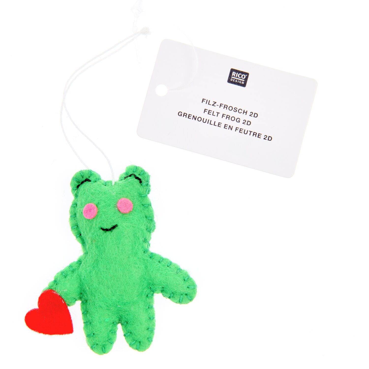 Aufhänger Filz-Frosch 2D Grün 5,8x5,8x1,2cm von Rico Design