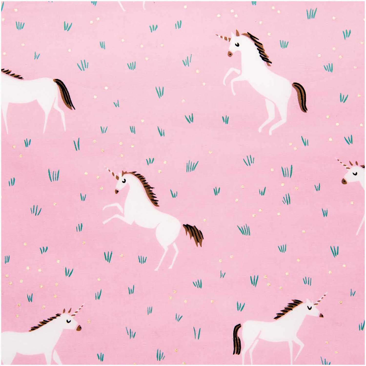 Druckstoff Einhorn rosa 25x70cm beschichtet Druckstoff Einhorn rosa 25x70cm beschichtet