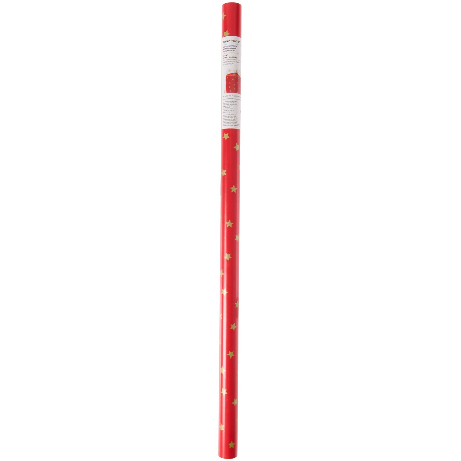 Paper Poetry Geschenkpapier Sterne 0,7x2m Farbe Rot von Rico Design