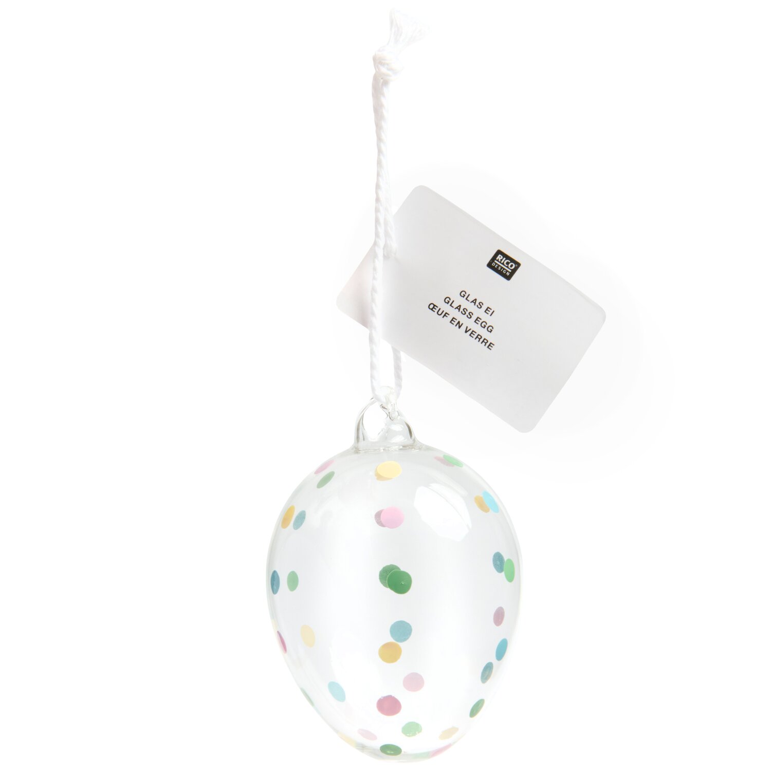 Glas Ei Punkte 9xØ6cm von Rico Design