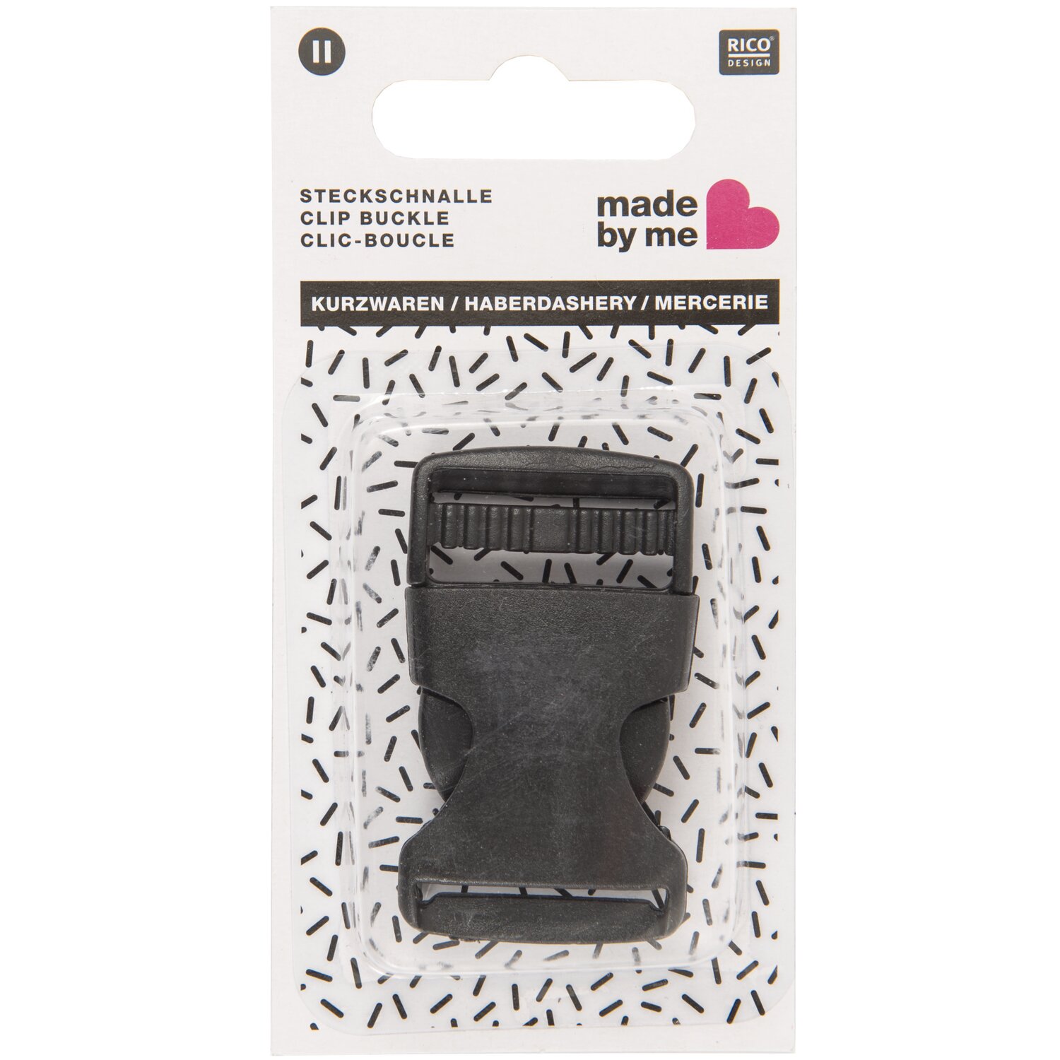 Verschluss zum Stecken mit Schnalle Schwarz  25mm   von Rico Design