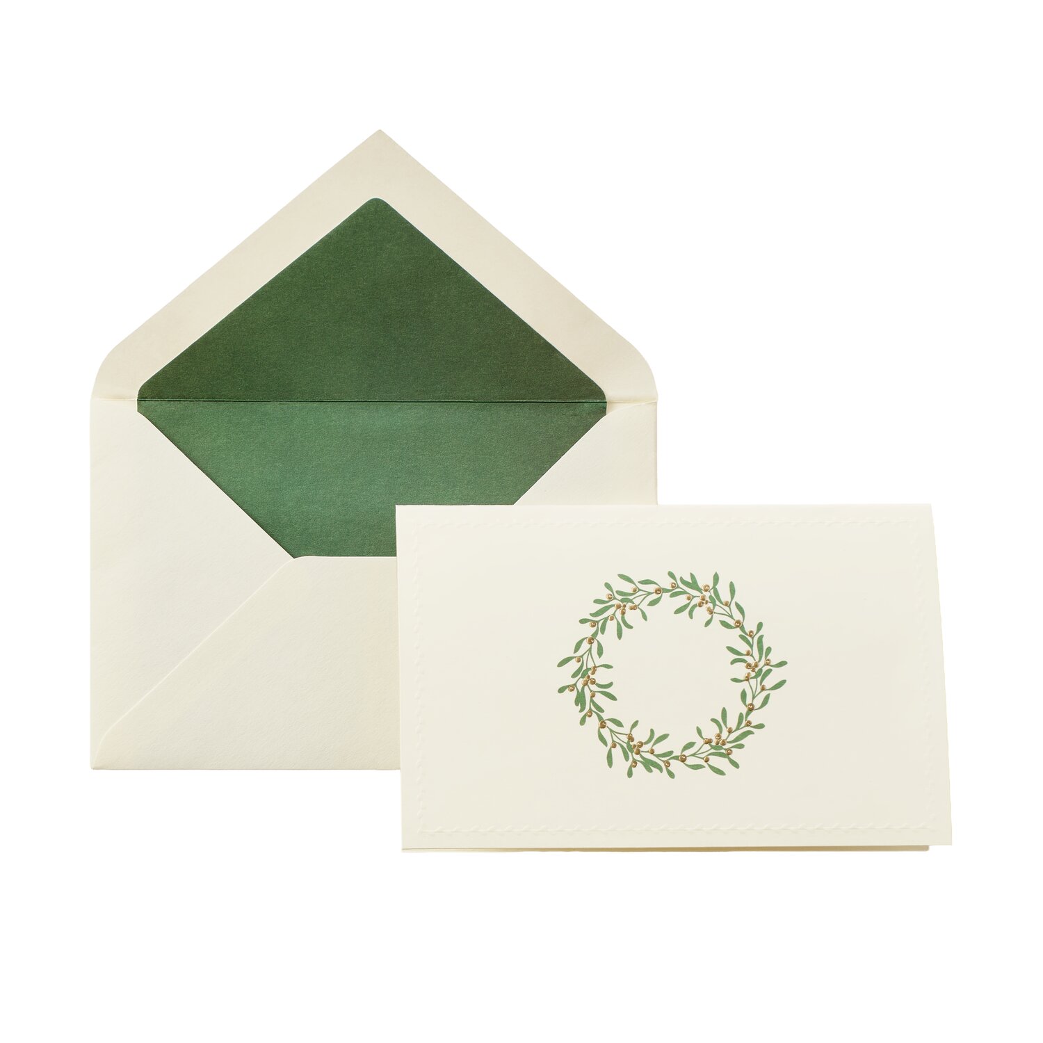 Premium Kartenset Kranz Dunkelgrün 13,8x9cm von Rico Design