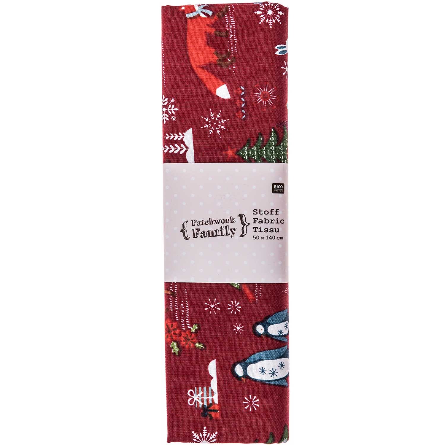 Stoff Winterimpressionen rot 50x140cm Stoff Winterimpressionen rot 50x140cm