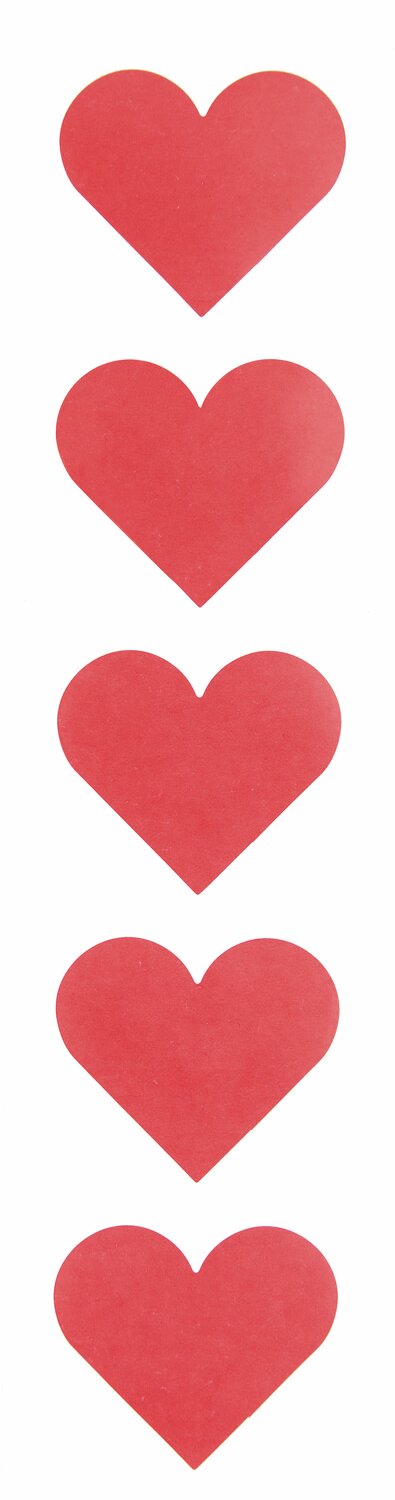 Paper Poetry Sticker Herzen 5cm 120 Stück auf der Rolle. Neonrotes Herz von Rico Design.