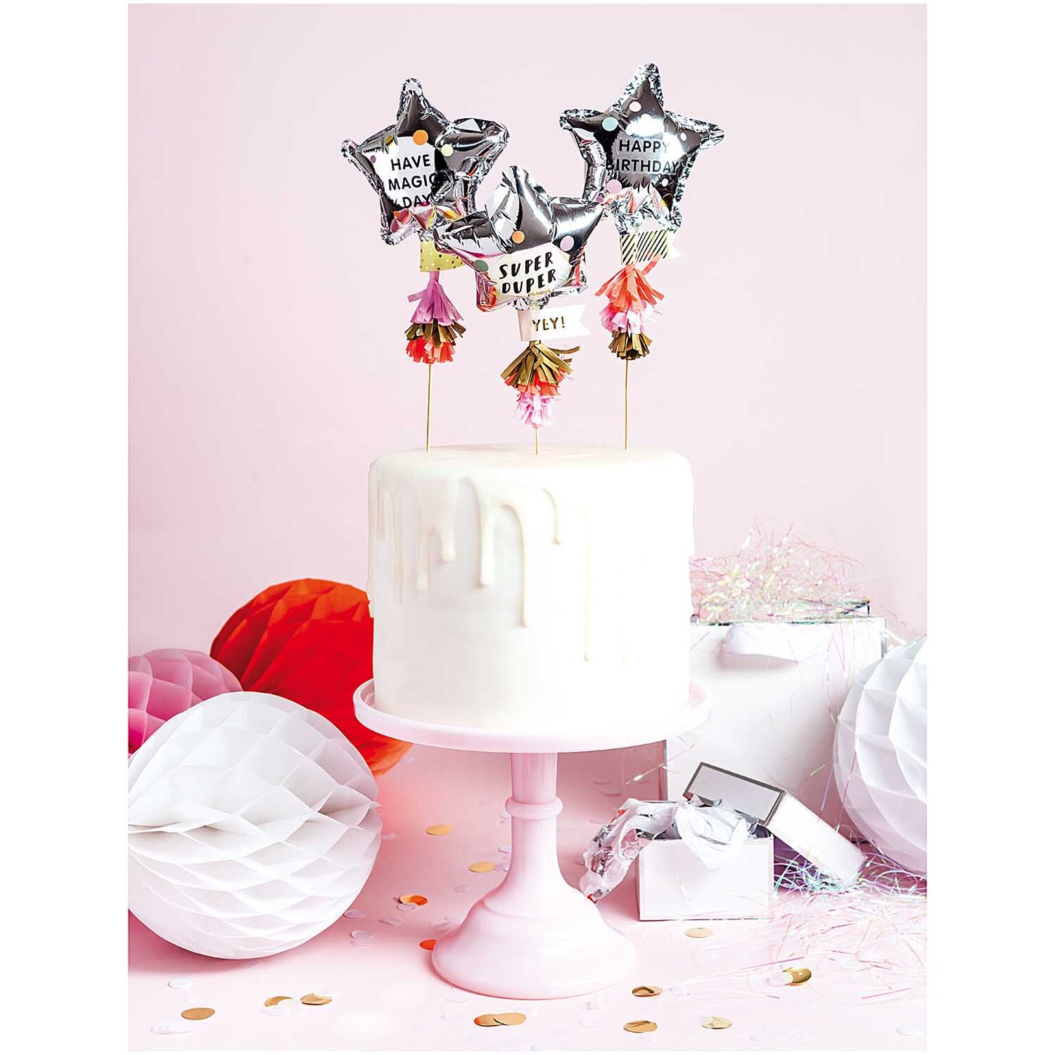 Kuchentopper Folienballon-Sterne 3 Stück Kuchentopper Folienballon-Sterne 3 Stück
