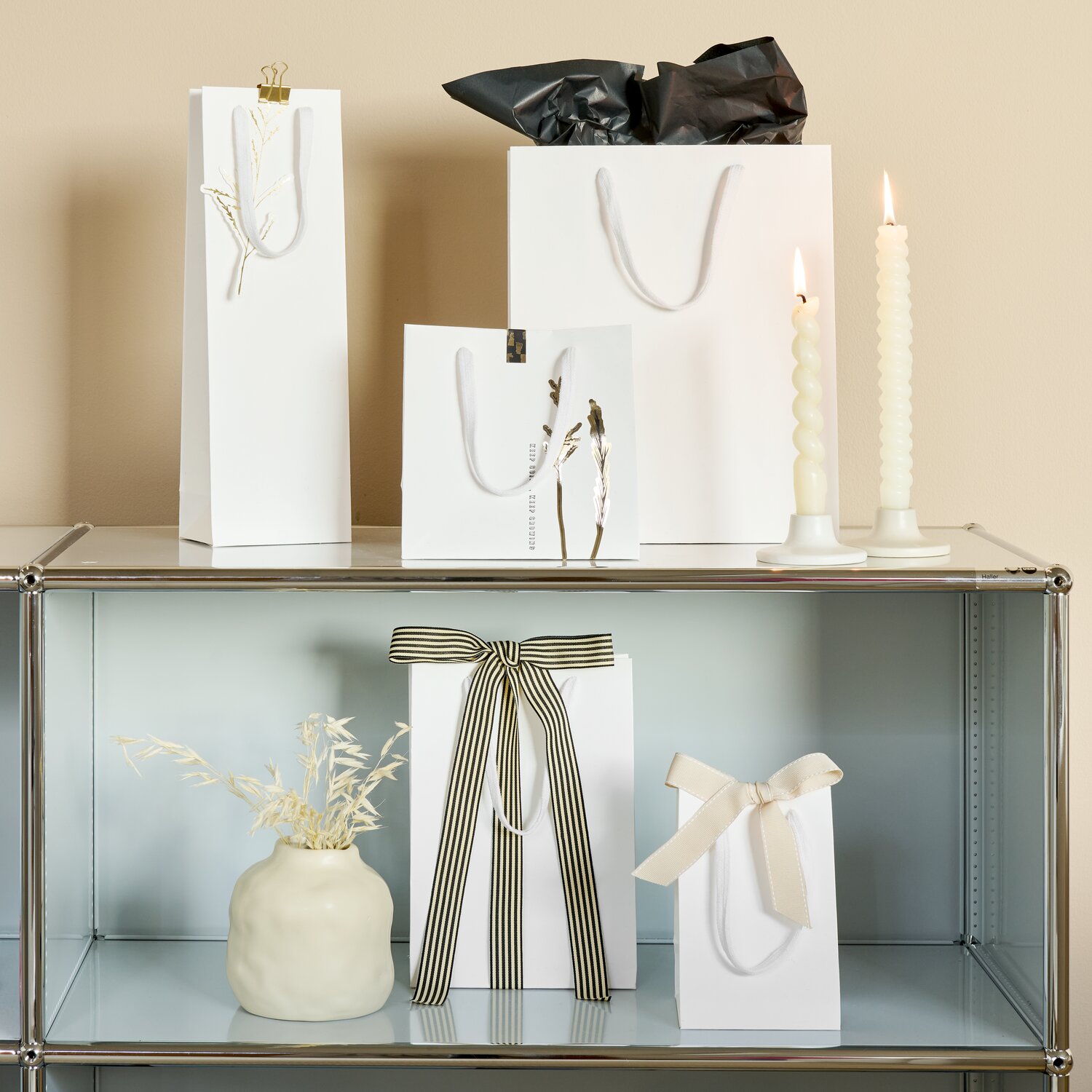 Geschenktüte Natur Weiß Größe L von Rico Design