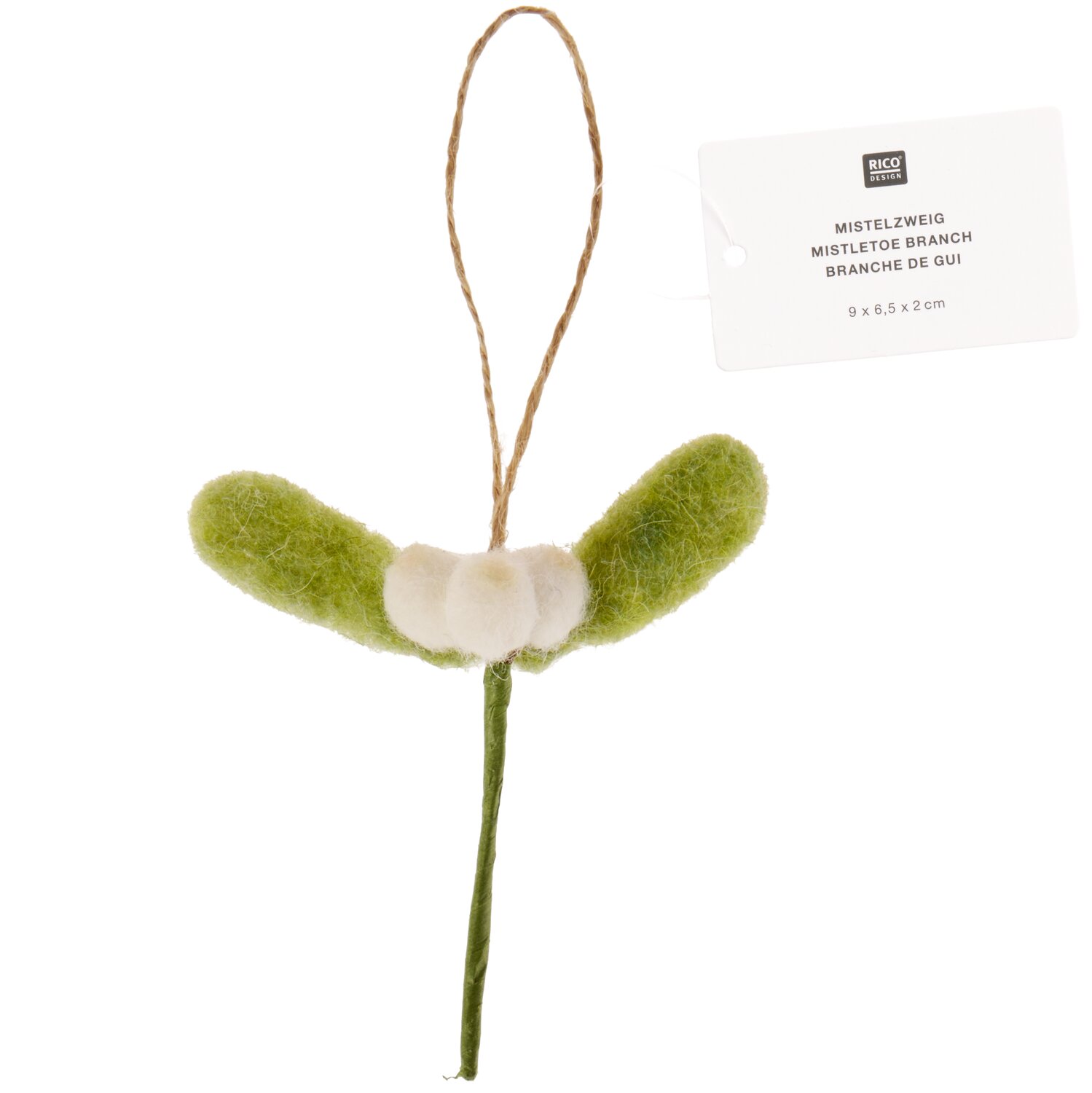 Filzhänger Mistelzweig Beeren Grün 9x6,5x2cm von Rico Design