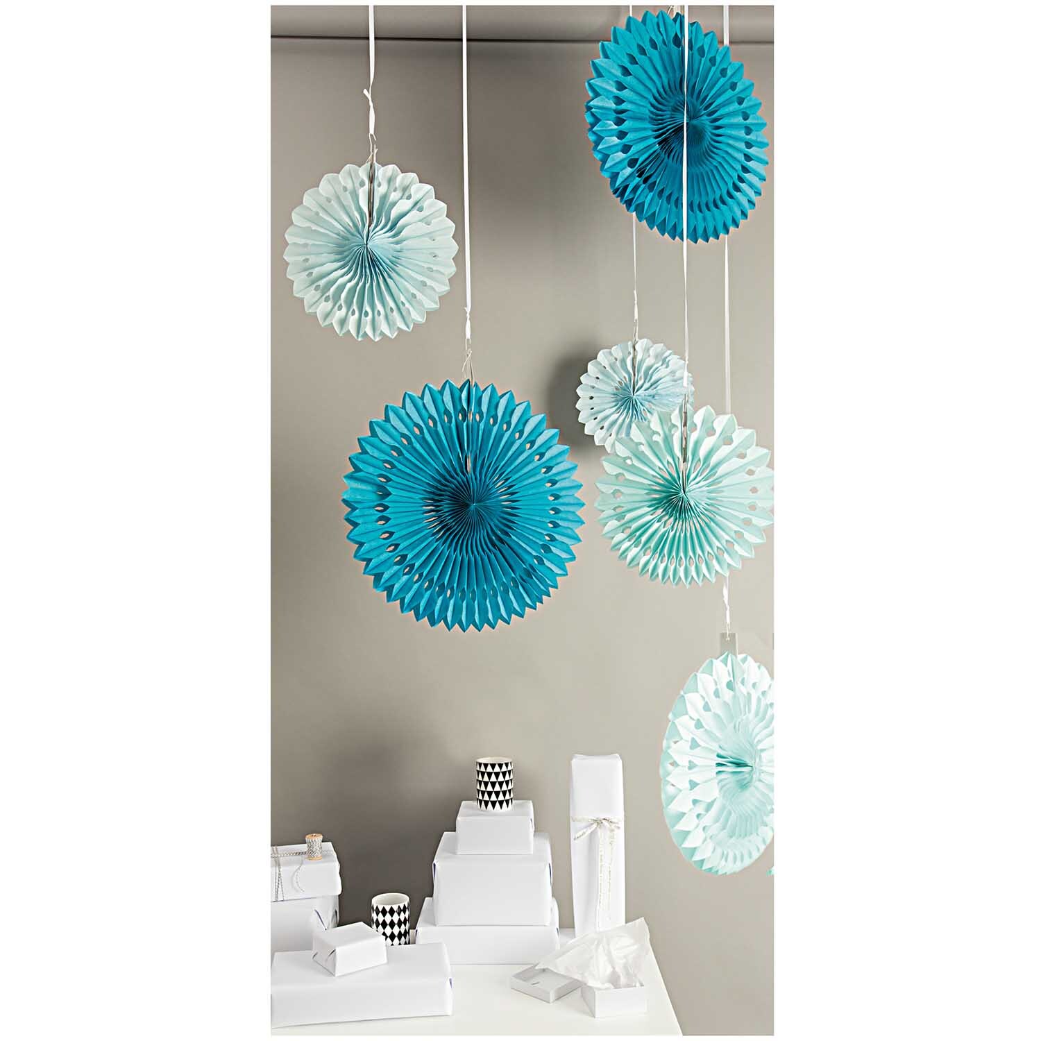 Wabenpapier Blumen aqua 3 Stück Wabenpapier Blumen aqua 3 Stück
