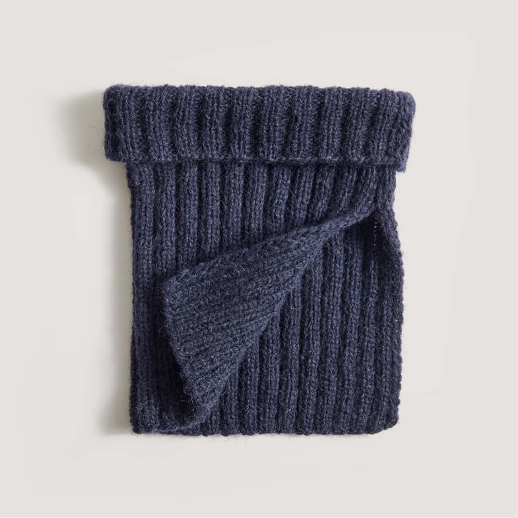 Gestrickter Kragen in Marine: Modell 14 aus dem Heft Made by Me Men No. 03