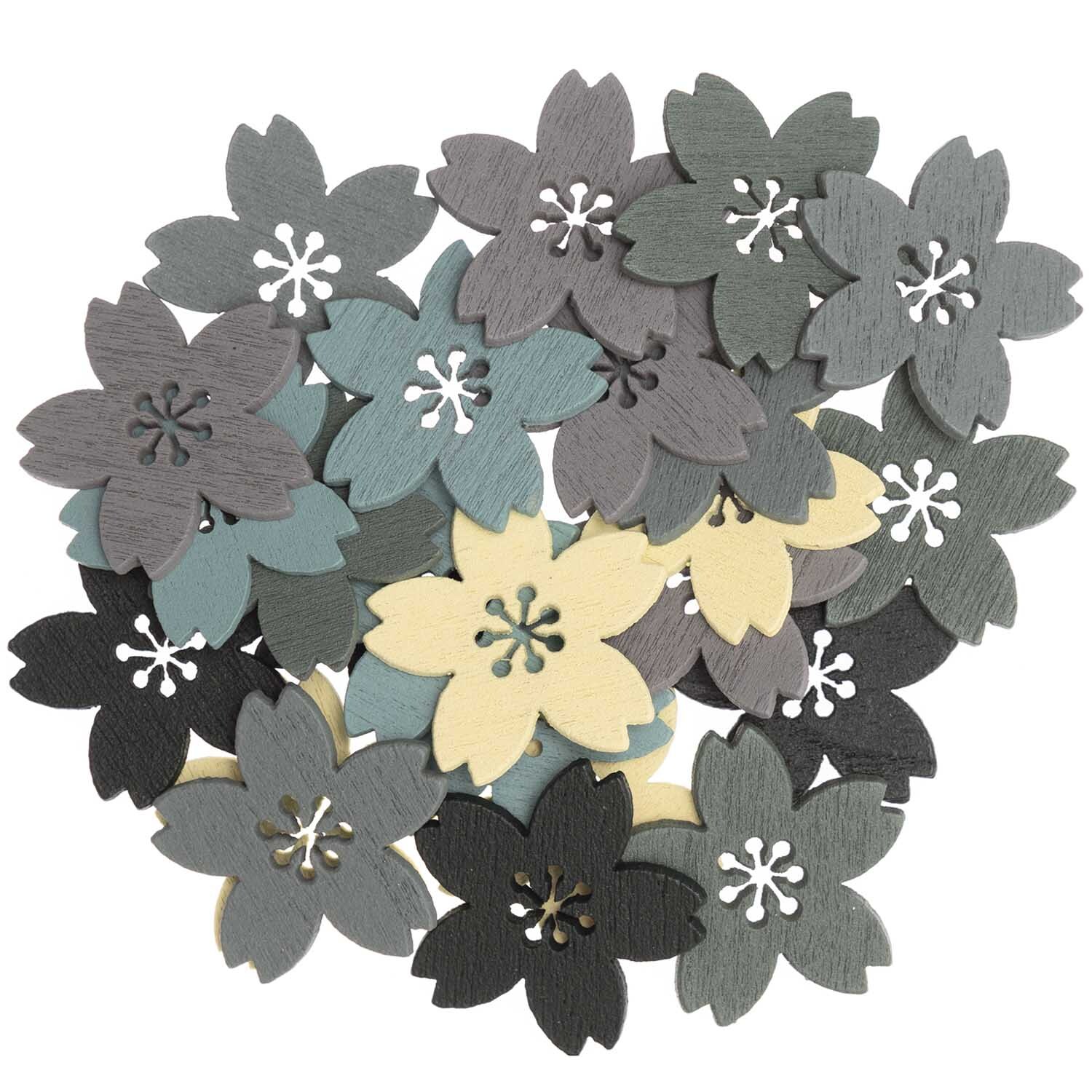 Holzstreu Blüte Mix 24 Stück