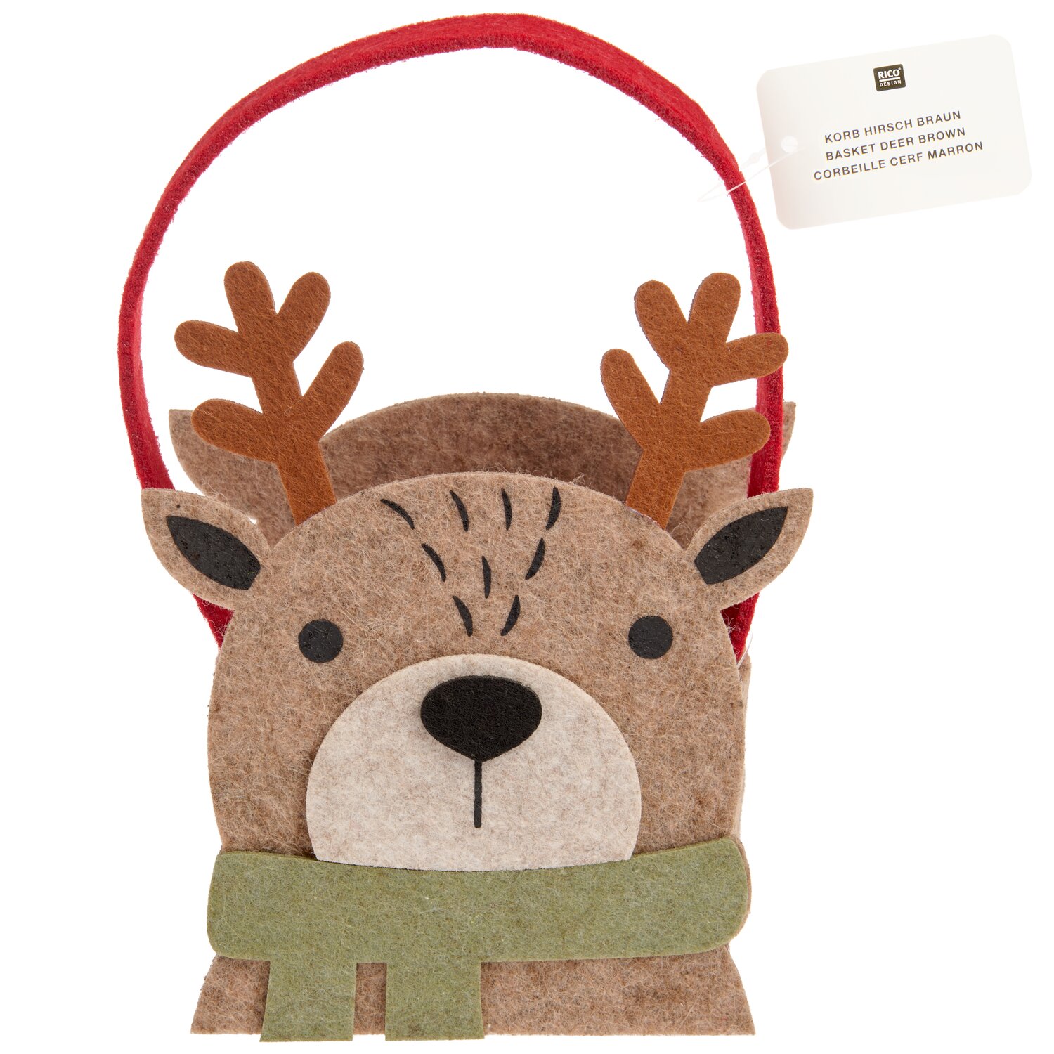 Filzkorb Hirsch Braun 13,5x22x6,5cm  von Rico Design