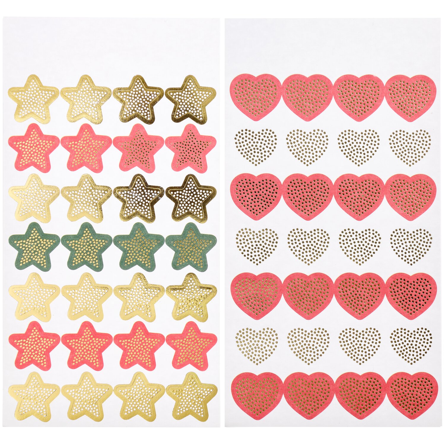 Paper Poetry Papiersticker Sterne/Herzen 4 Bögen von Rico Design