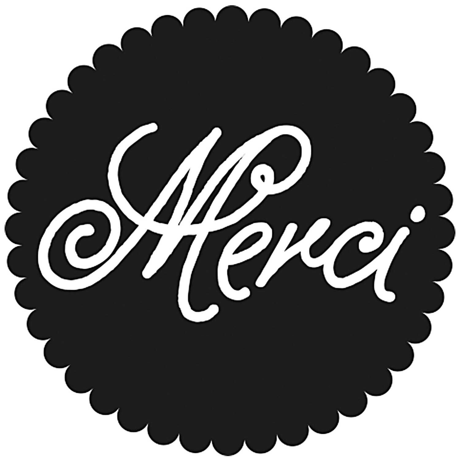 Stempel rund Merci 3,5cm