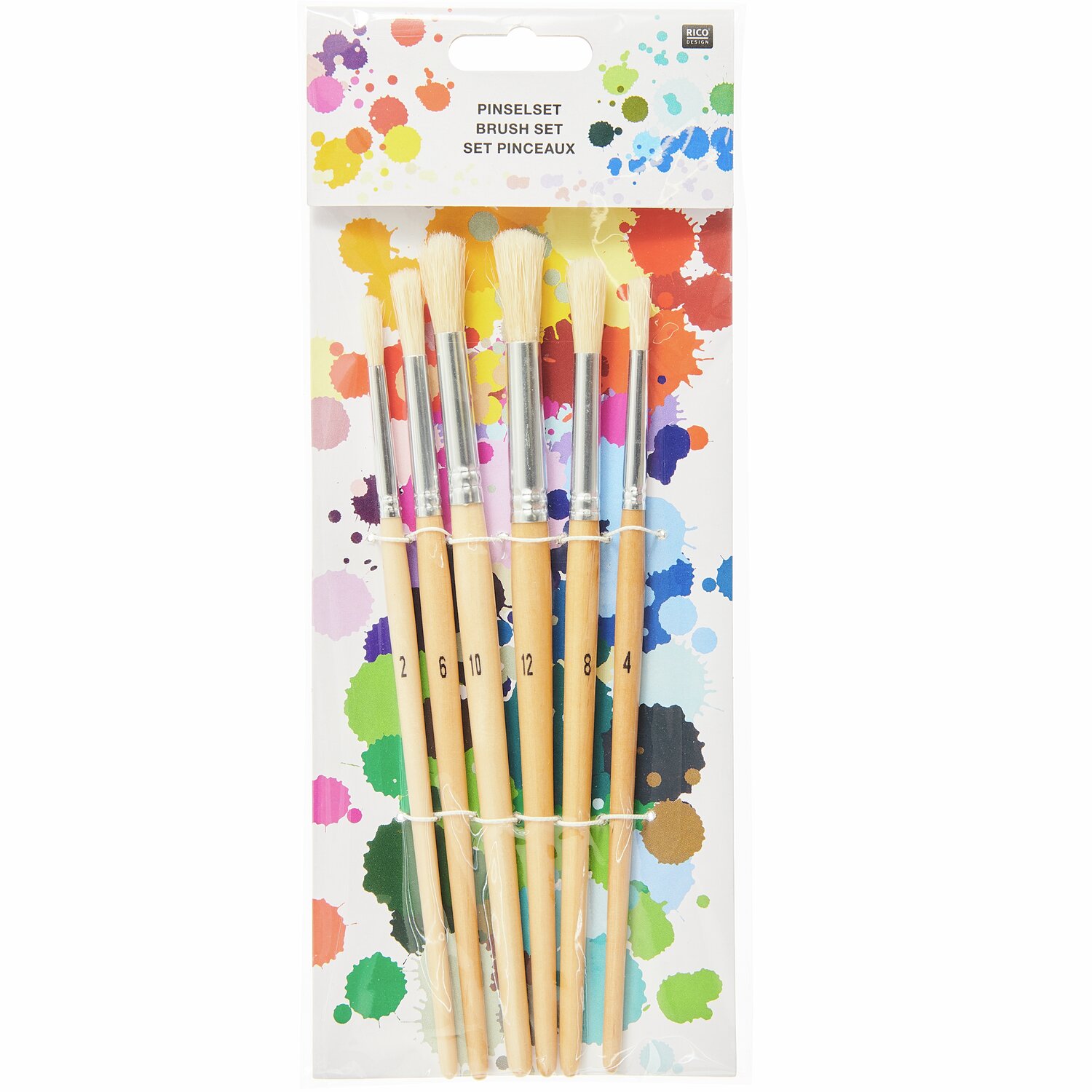 Borstenpinsel rund 6er Set No. 2 von Rico Design Borstenpinsel rund 6er Set No. 2 von Rico Design