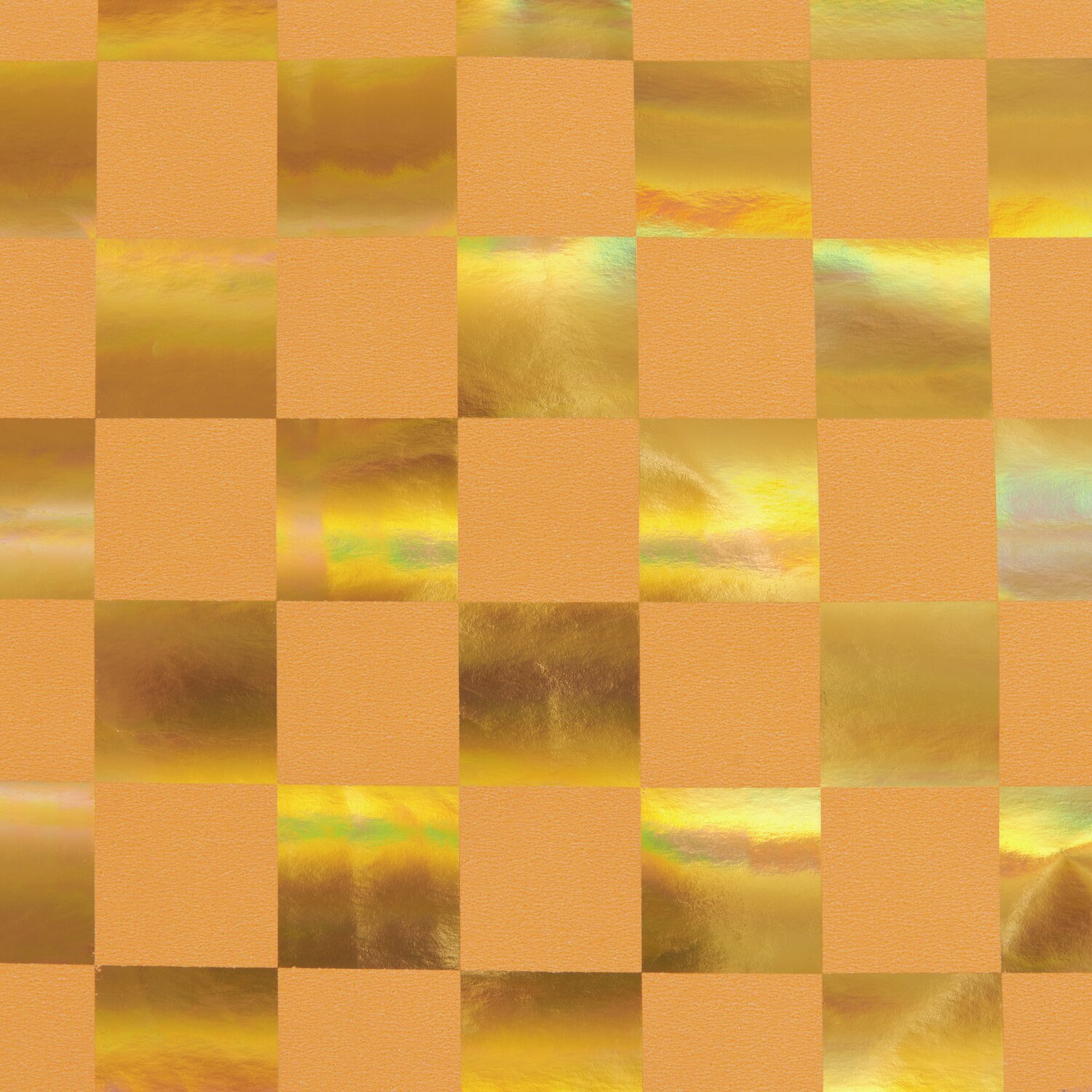 Paper Poetry Geschenkpapier Schachbrett mit glänzendem Muster in Neon Orange, 200x70cm, 80g/m². Ideal für kreative Verpackungen.