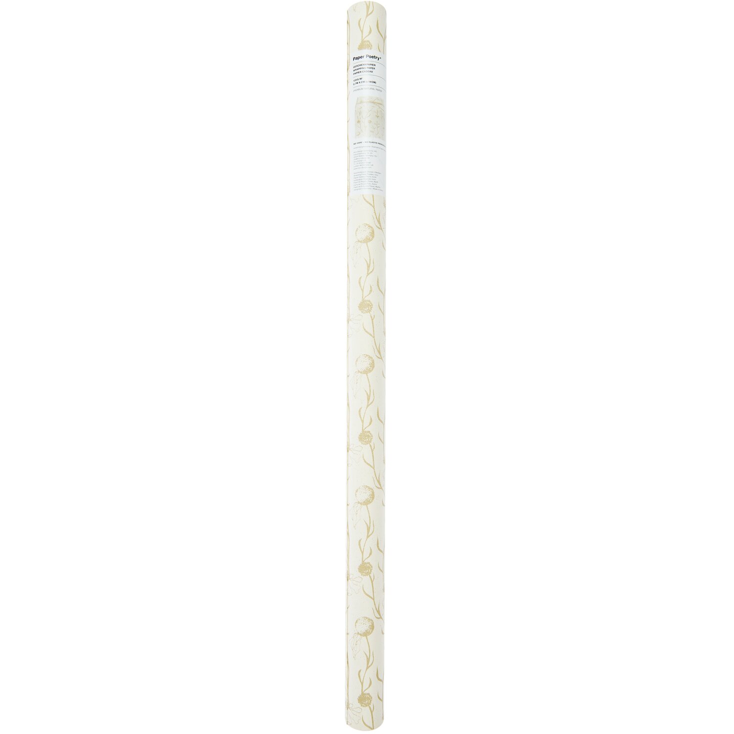 Paper Poetry Geschenkpapier Blumen Elfenbein 0,7x2m von Rico Design