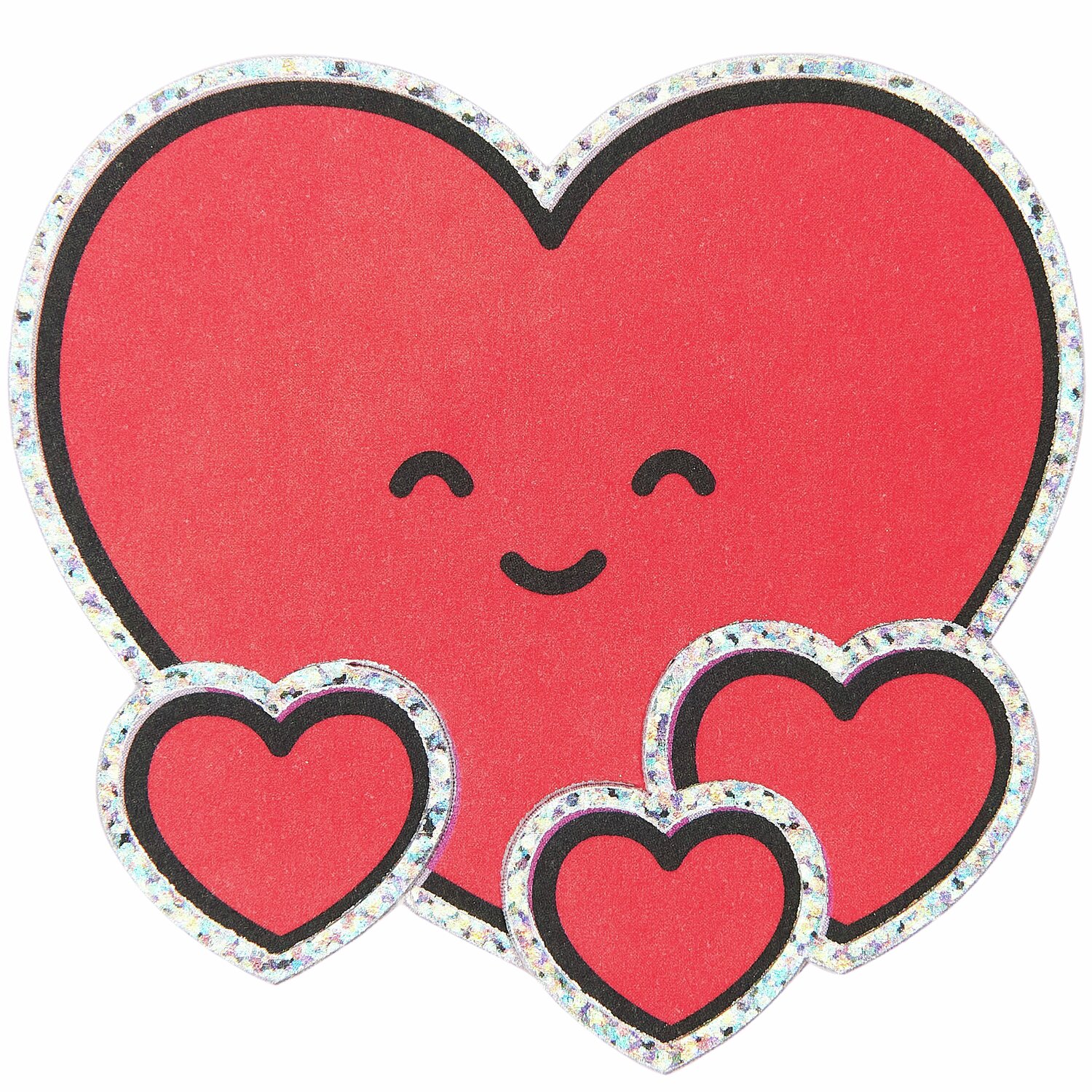 Paper Poetry Clip-Ons Chingu Herzen Rot, 8-teilig. Fröhliche rote Herzen mit Glitzerumrandung.