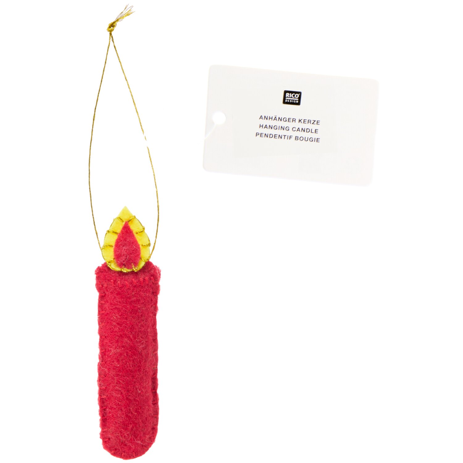 Anhänger-Kerze 8,5x2x1cm Farbe Rot von Rico Design