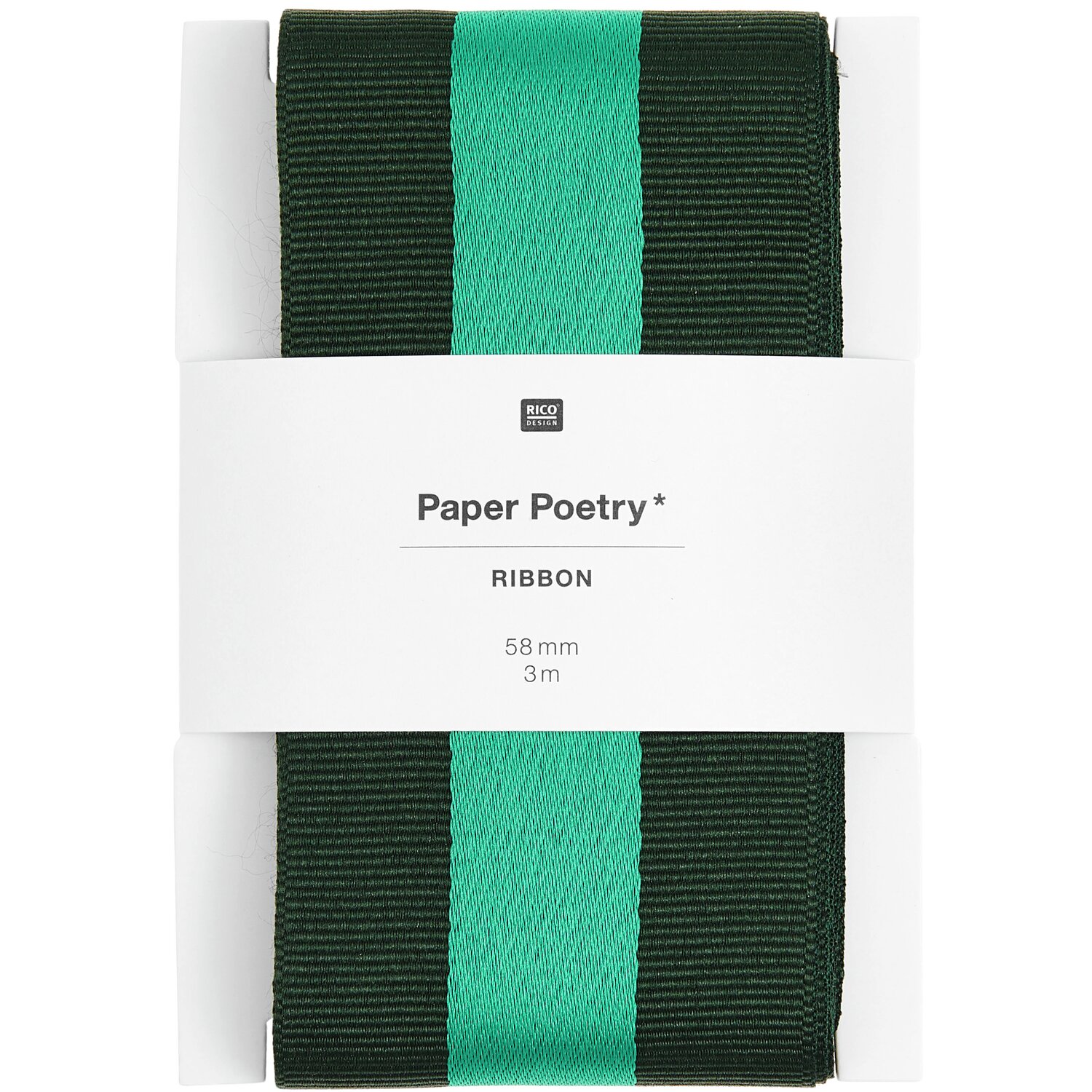 Paper Poetry Webband Duo Streifen Grün 58mmx3m von Rico Design