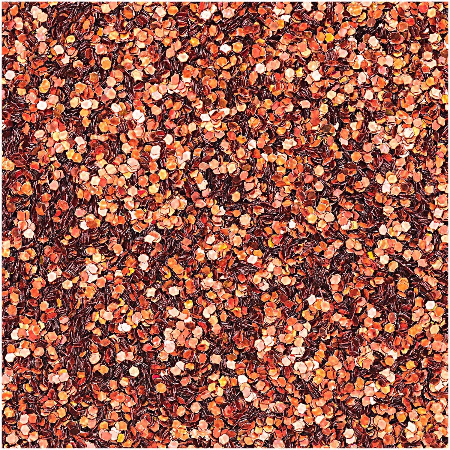 Hologramm Glitter 6g in schimmerndem Kupfergold von Rico Design, ideal für kreative Bastelprojekte.