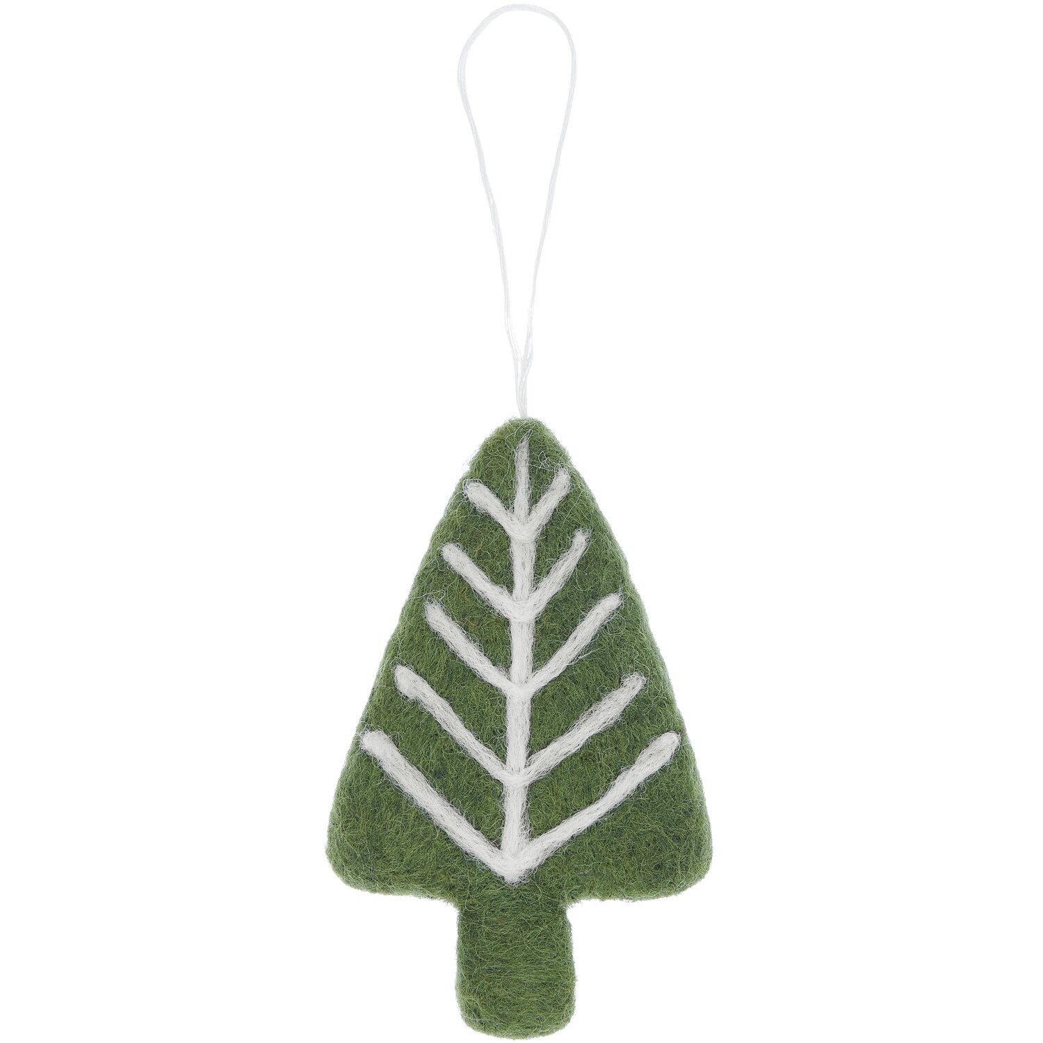 Aufhänger Tanne mit Ästen handgefilzt  10,5x6x1,3cm Farbe Khaki von Rico Design