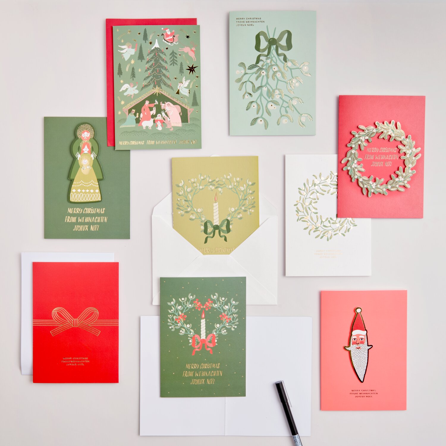 Grußkarte Advent Kranz Offwhite B6 von Rico Design